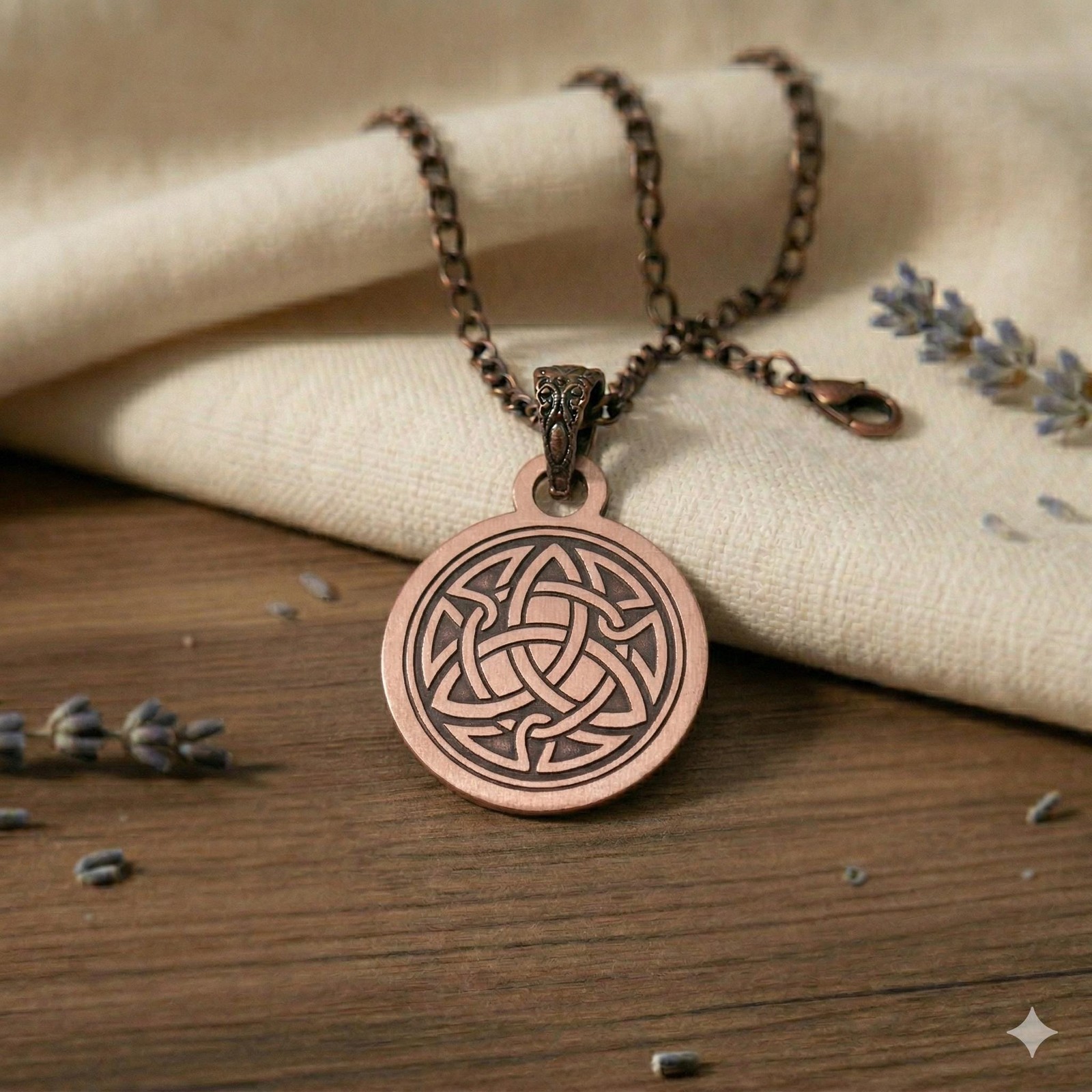 Pure Copper Spiritual Celtic Knot Necklace – Handmade Boho Gift
