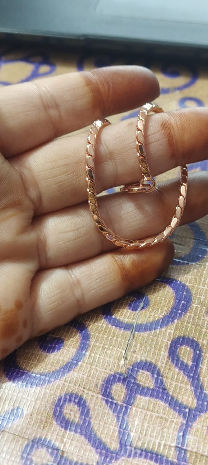 Rose Gold Copper Rope Chain Bracelet: Unisex Braided Boho Jewelry