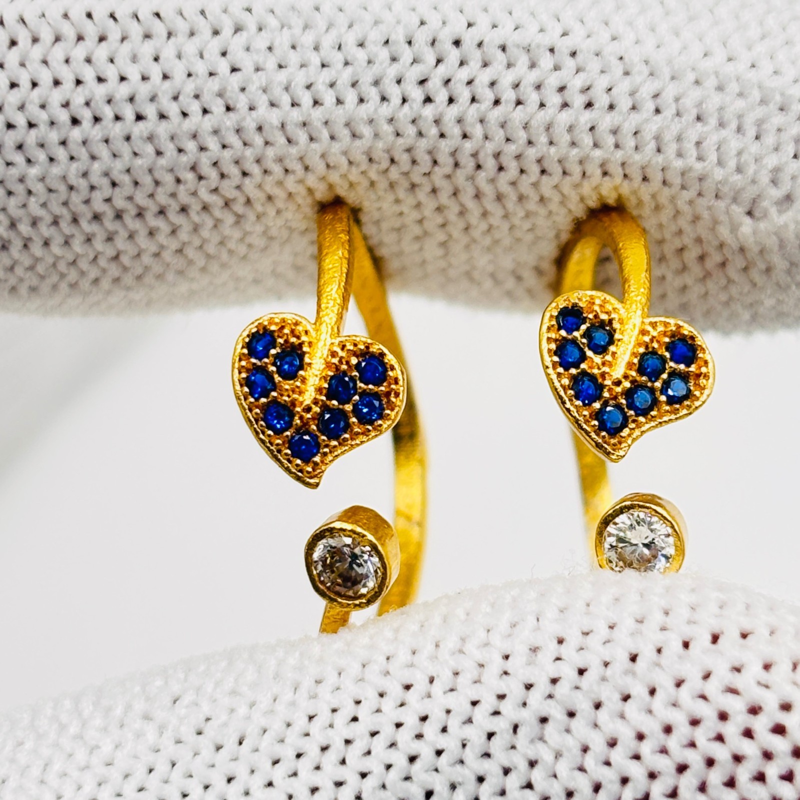 Heart Adjustable Toe Ring Gold Plated Artificial Stone Open Band Foot Jewelry