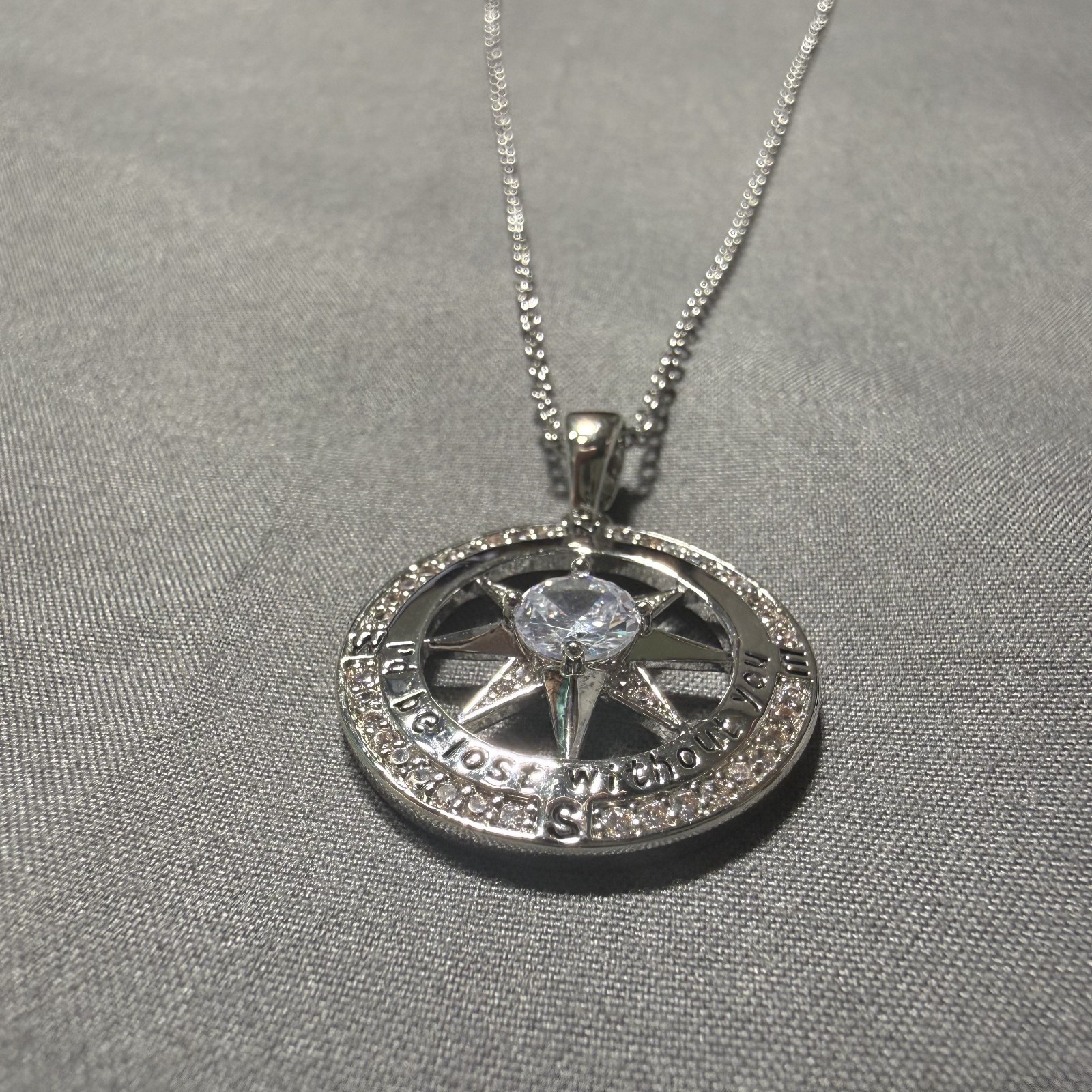Mkhhy Sterling Silver 925 Compass Necklace for Women (I’d Be Lost Without You)
