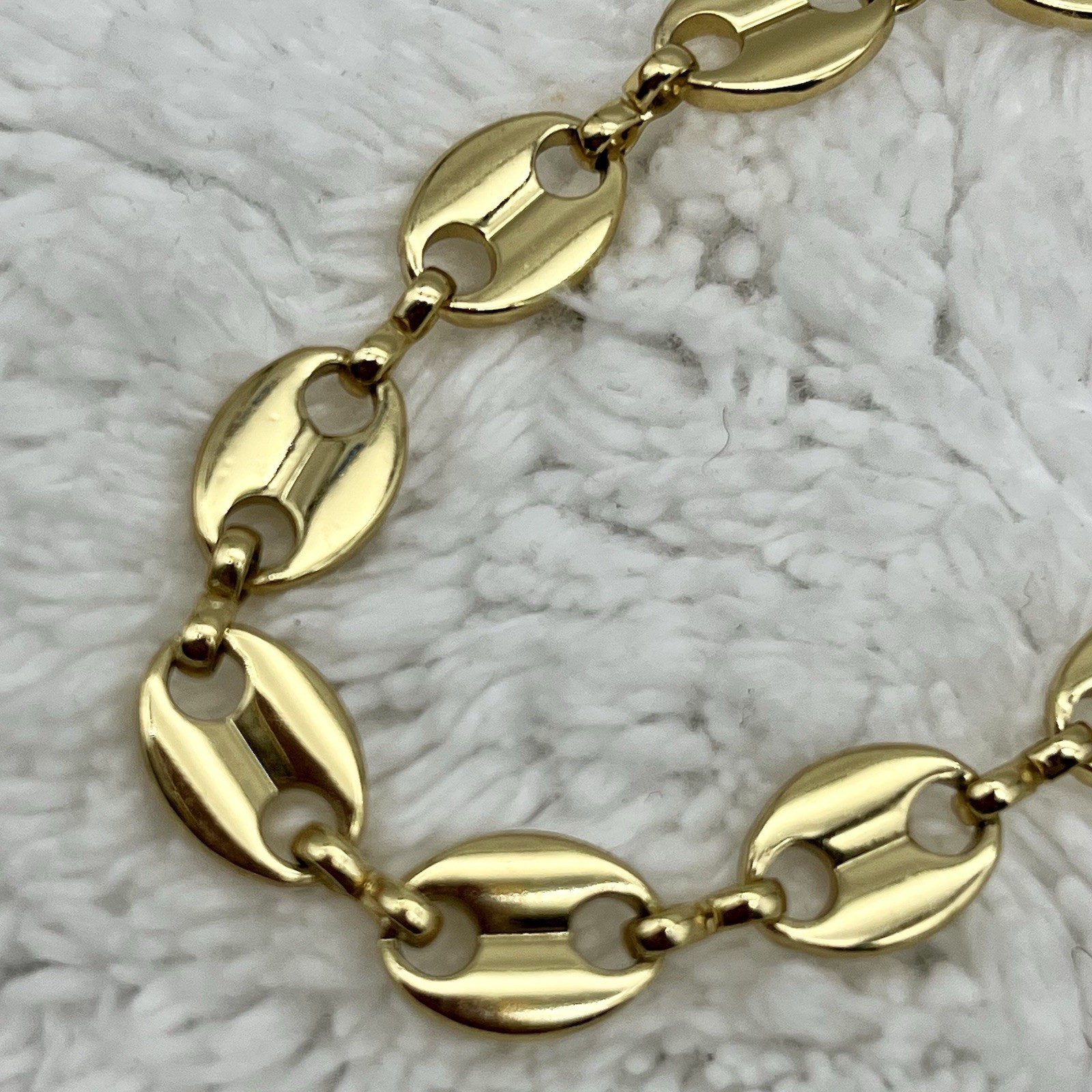 Mariner Link Bracelet Gold Tone Anchor Chain Fits 6.75″ Wrist