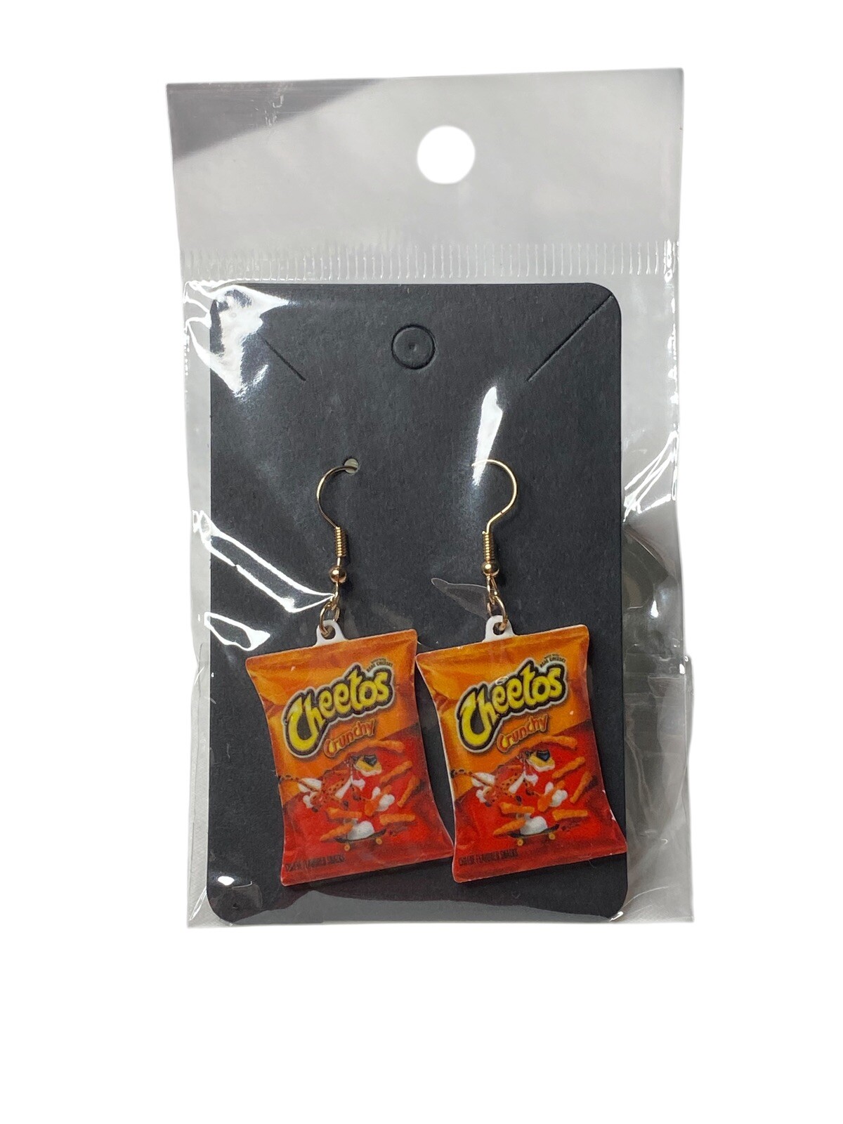 Cheetos Earrings Crunchy Dangle Chester Cheetah Chips Snack Bag 1”x 1.25”