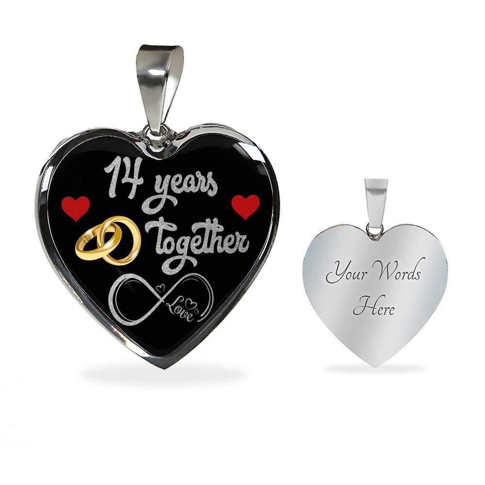 Personalized Engraved 14th Wedding Anniversary Gift For Her, Married 14 Years
