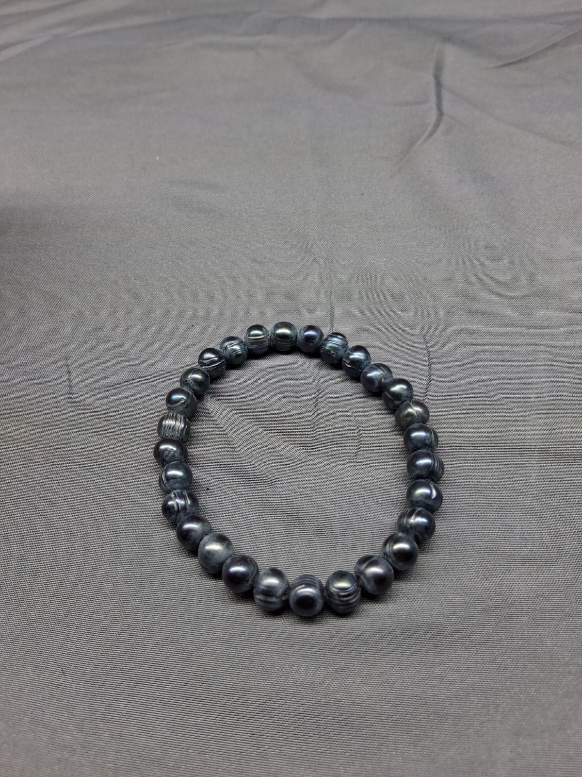 Baroque Pearl Bracelet Jewelry Dark Gray Stretch