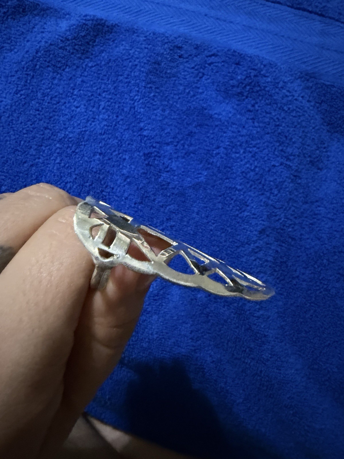 Anillo Mónica Robles En Plata ley .925 mexicana, Ajustable, Anillo Artesanal