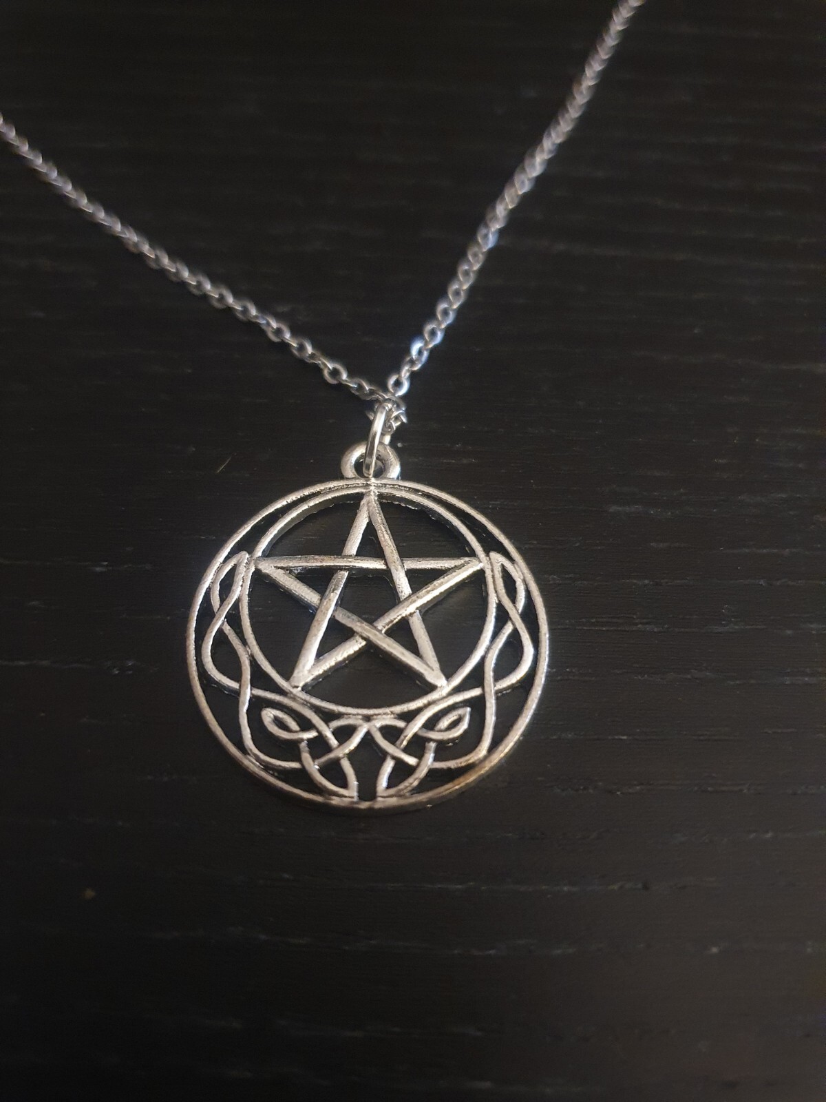 Pagan Wiccan Pentagram Star Pendant Necklace 22″ Stainless Steel Chain