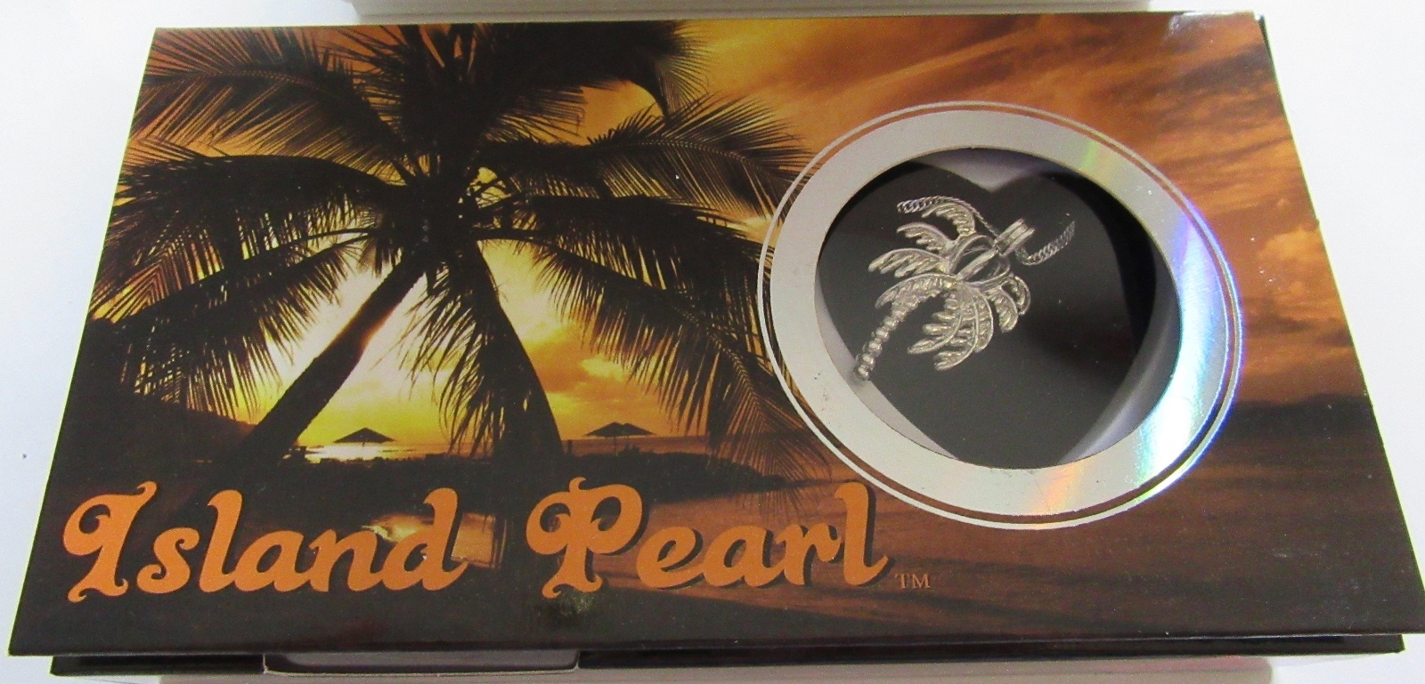 Island Pearl-Palm Tree Necklace & Pendant- genuine pearl in oyster pretty box