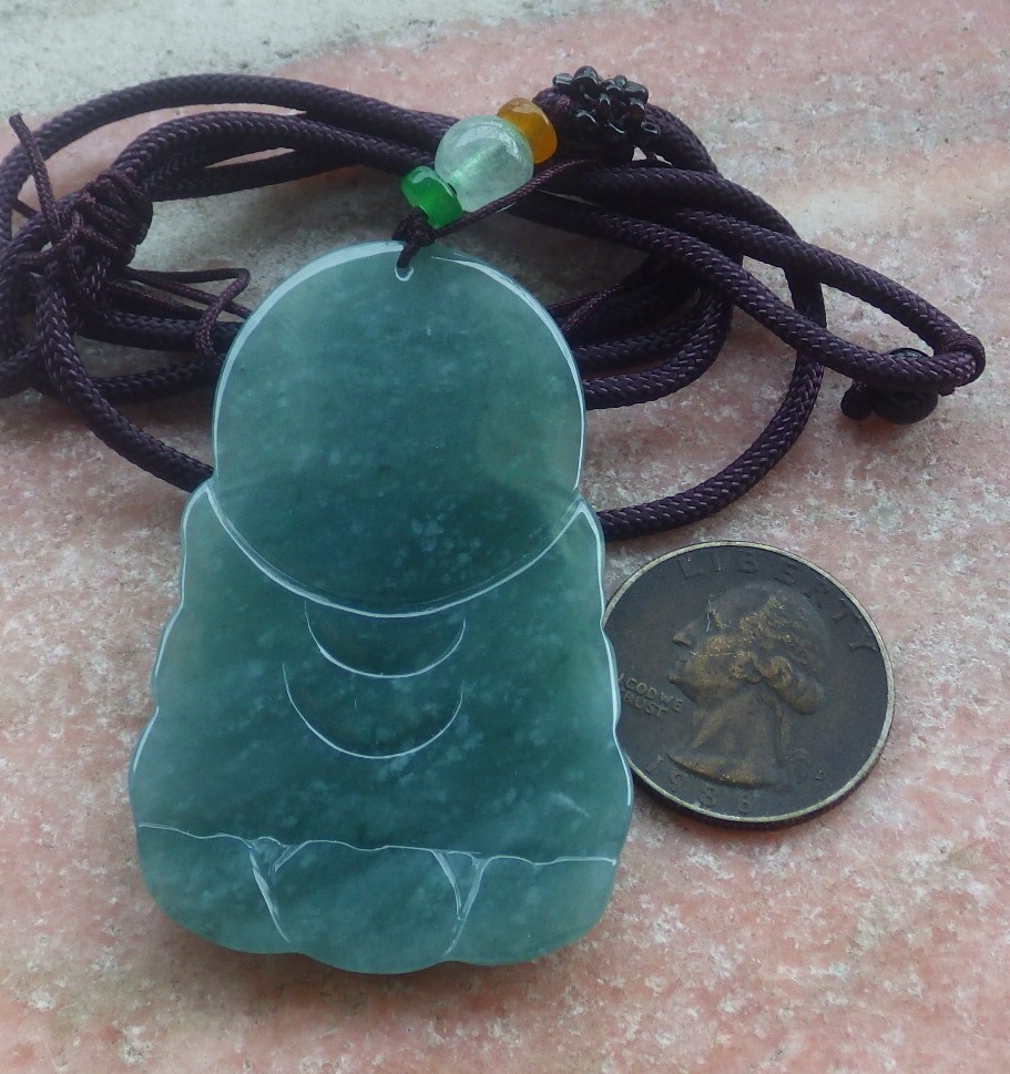 Video Certified Natural A Jade jadeite pendant Guanyin Kwan yin 观音 419195 TS