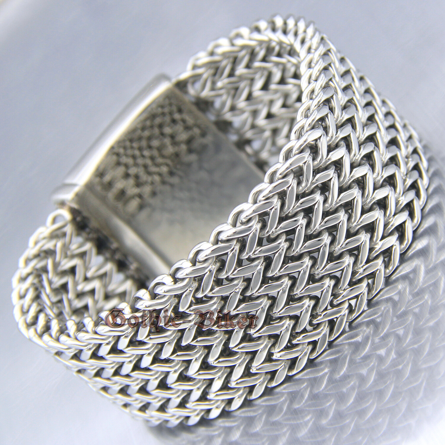 Heavy Chunky Stainless Steel Meshed Franco Chain Cuban Men’s Bracelet 30mm Wide