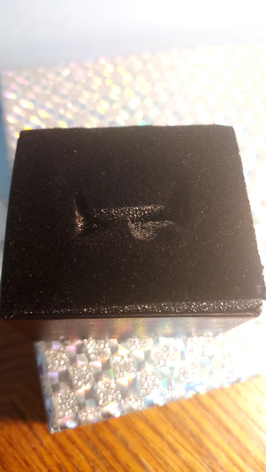 NEW~**ENAMEL W/CLEAR RHINESTONE RING**~316L STAINLESS STEEL~SIZE 9 3/4~GIFT BOX