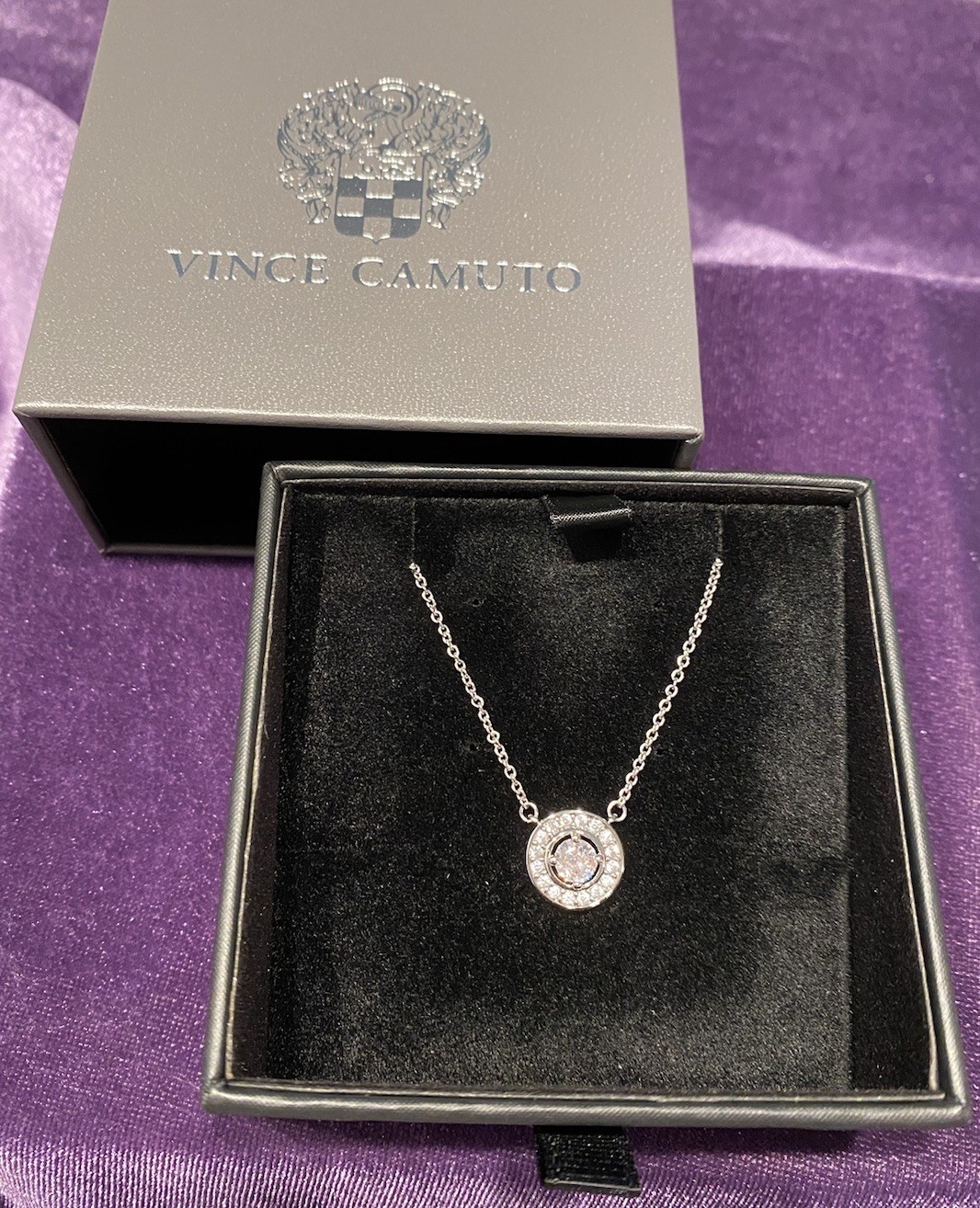 Vince Camuto Freya Necklace with Gift Box Silver Tone NWT