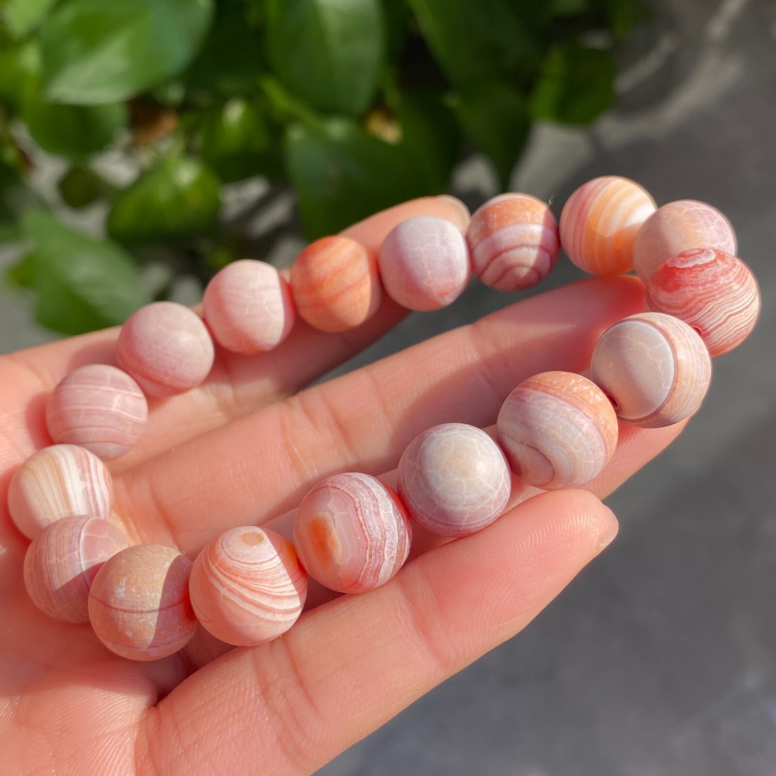 12mm Natural Red Gobi Agate Eyes Madagascar stone Bracelet (not polished) C1527