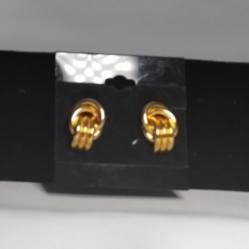 Napier Love Knot Stud Pierced Goldtone Earring Contemporary Classic Jewelry Gift