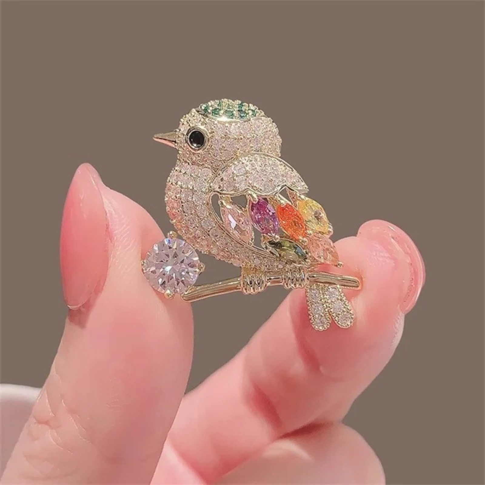 Rhinestone Crystal Magpie Bird Brooch Pin Sparkling Women Coat Jewelry