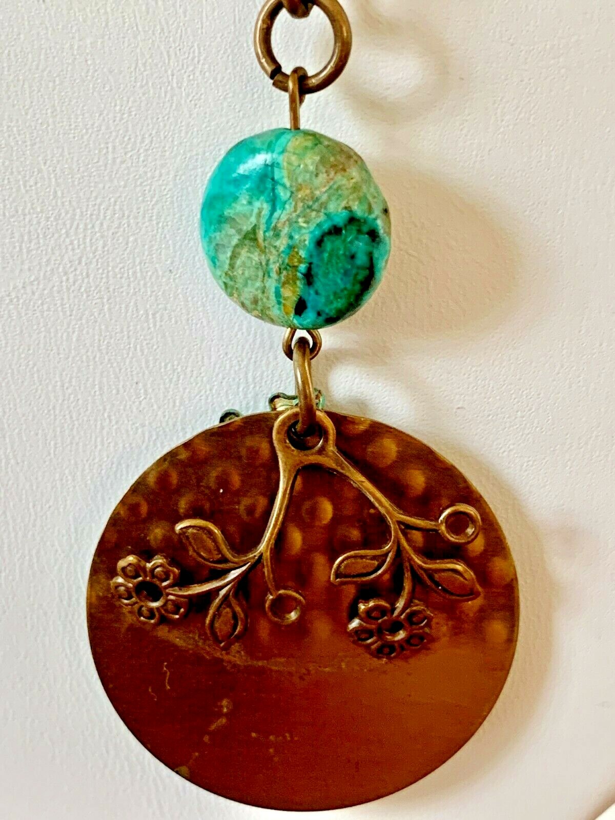 Brass Plated Dragonfly Patina NECKLACE 19 inches (48cm) Estate