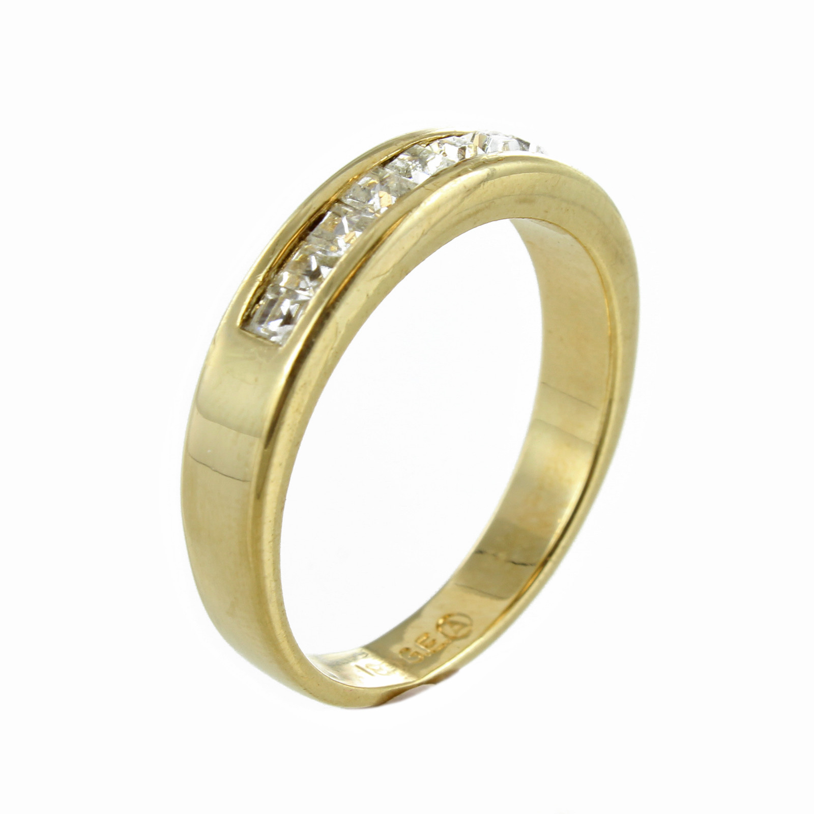 18k Gold Electroplated In Laid Cubic Zirconia Anniversary Ring Sizes 5,6,7,8,9