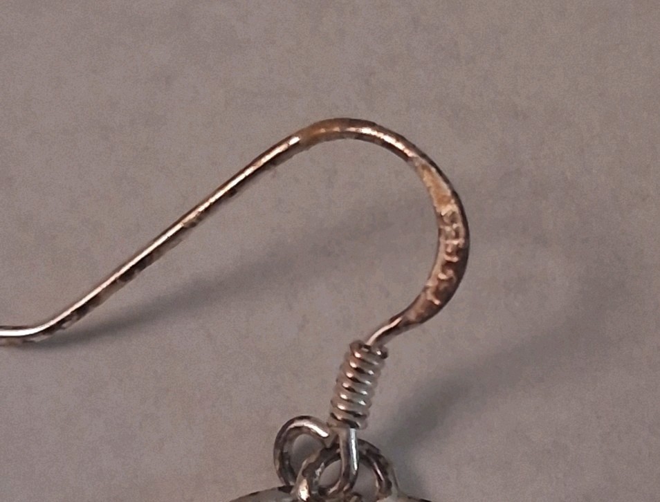Vtg Sterling Silver Dbl Hoop Dangle Drop Hook Earrings Round .925