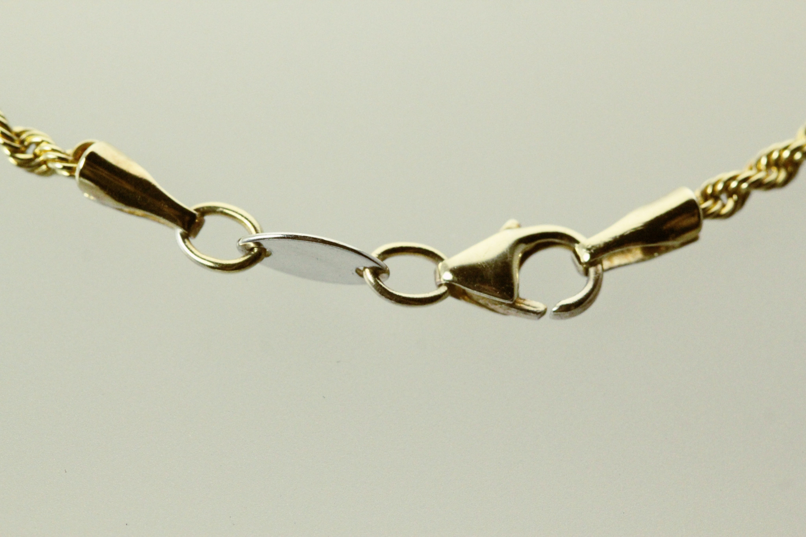 Vintage 1/13 10K Gold 925 Sterling Silver 16″ Long Rope Chain 5.6 Grams NEC5521