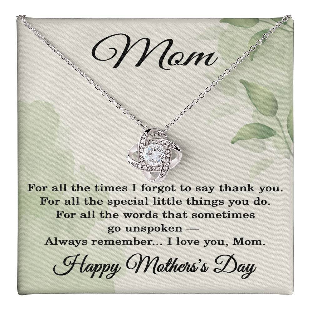 Mother’s Day Love Knot Necklace for Mom – Heartfelt Thank You Gift for Mom with