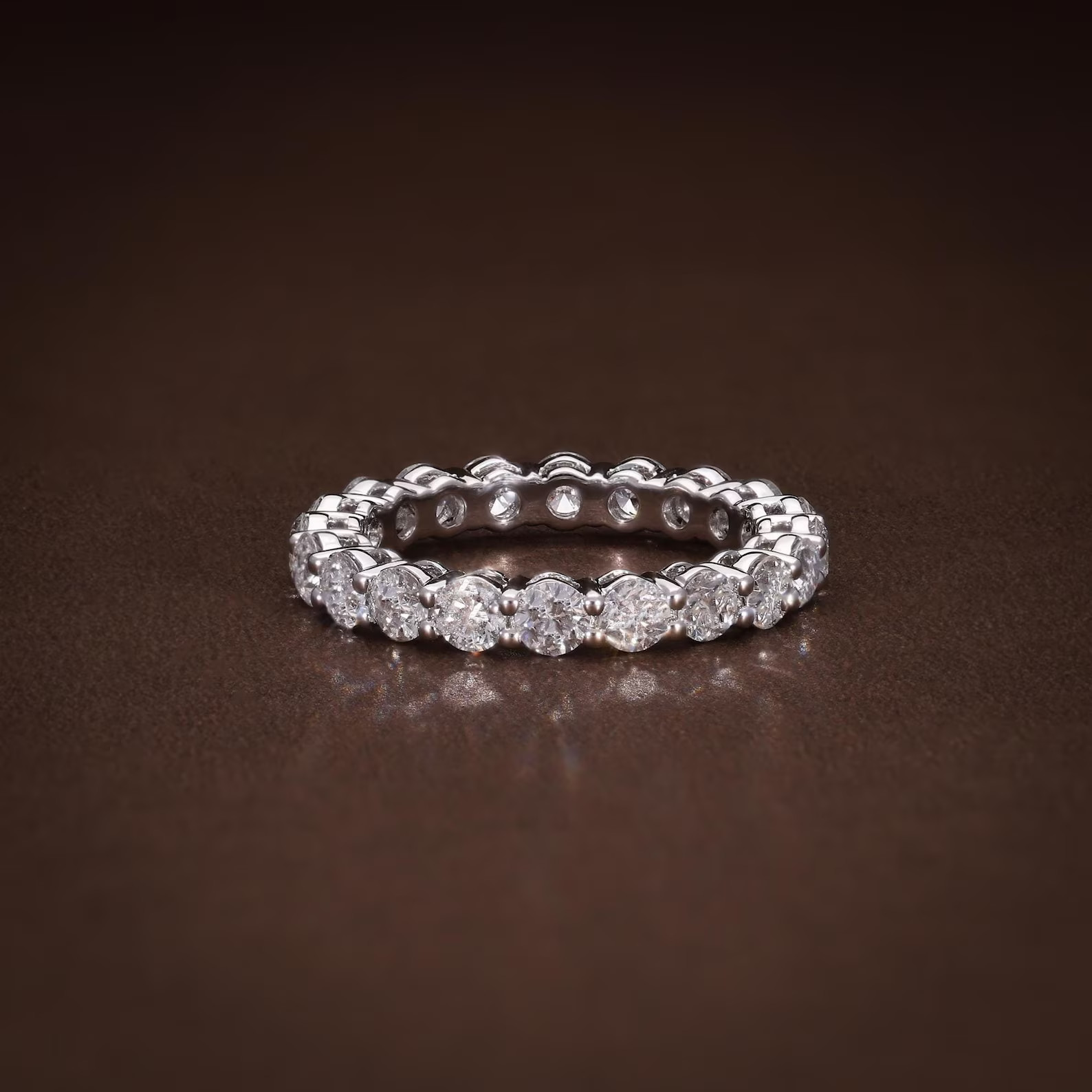 2Ct Round Cut Simulated Diamond Women’s Full Eternity Ring 14k White Gold Plated