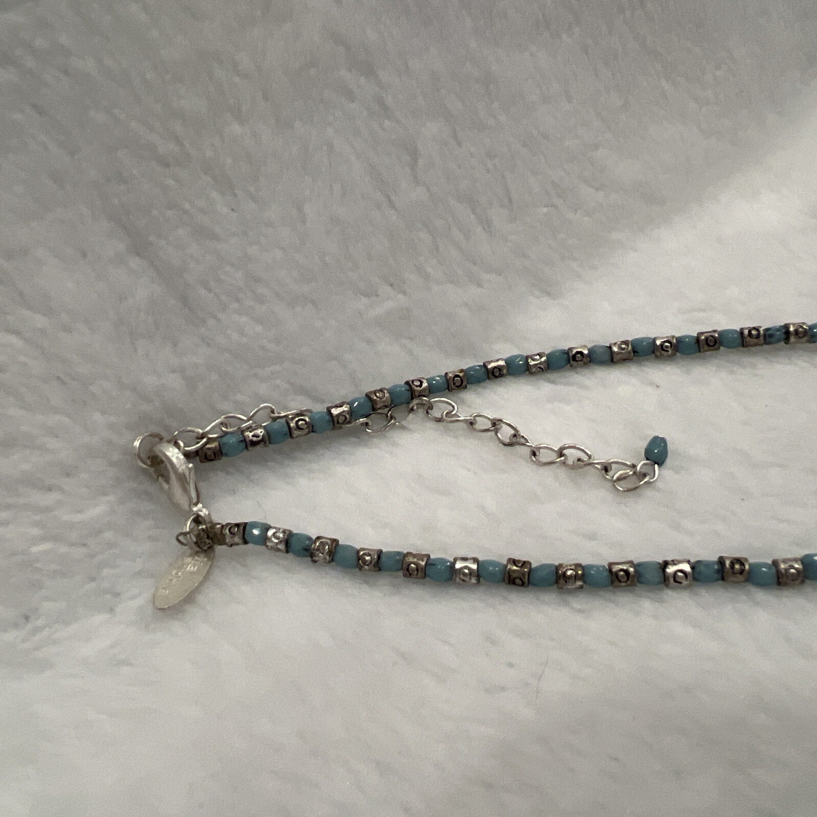 Lea Sophia Blue & White Rhinestone & Beads 19”w/extender