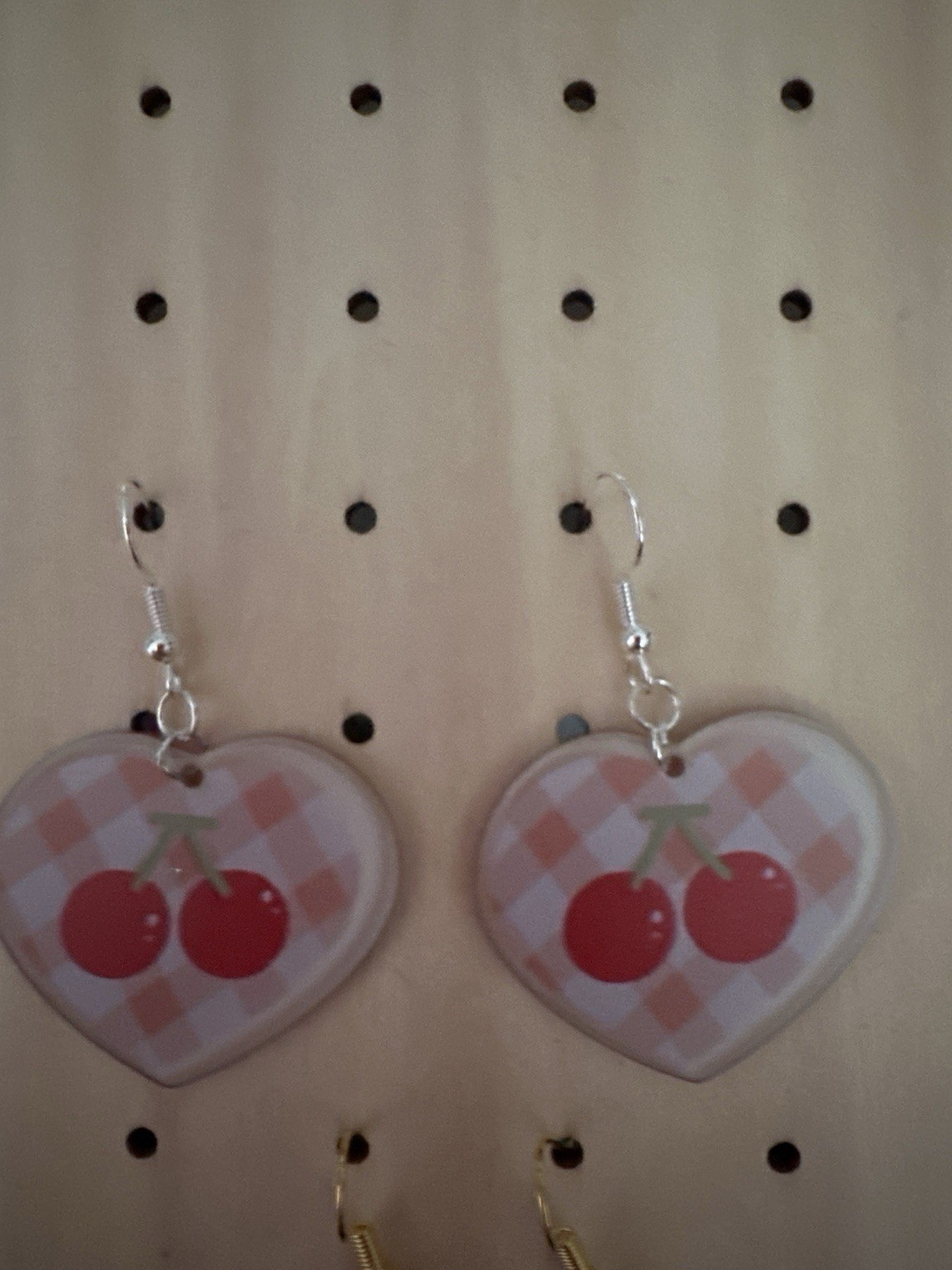 Cherry heart earrings