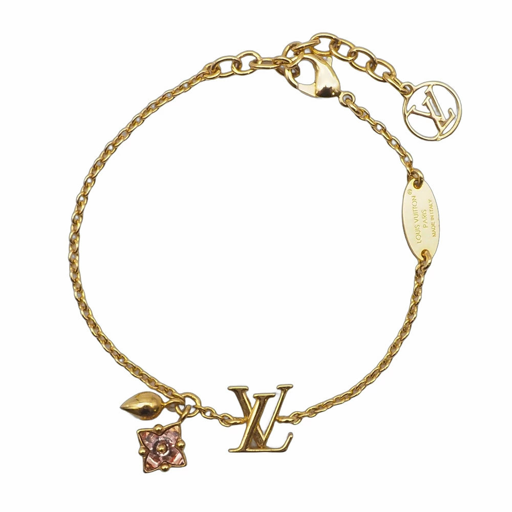 LOUIS VUITTON Lulgram Bracelet M00801 19.5cm Logo Flower Jewelry