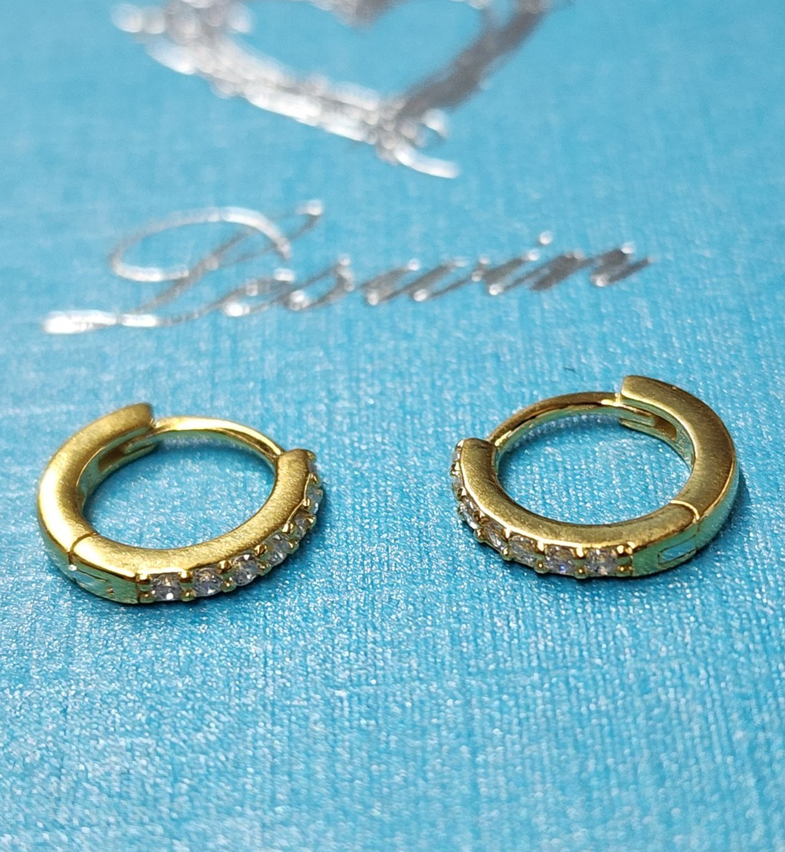 Leswin 18K Gold Plated Minimalist Earring Set 8mm, 11mm, 17mm