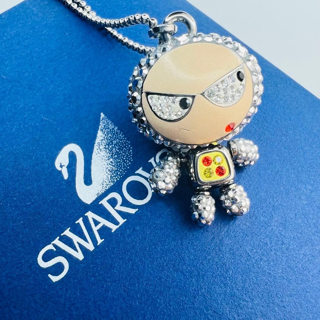 Swarovski Eliot Squirrel Robot Necklace Silver Crystal 90cm No Box Used Japan