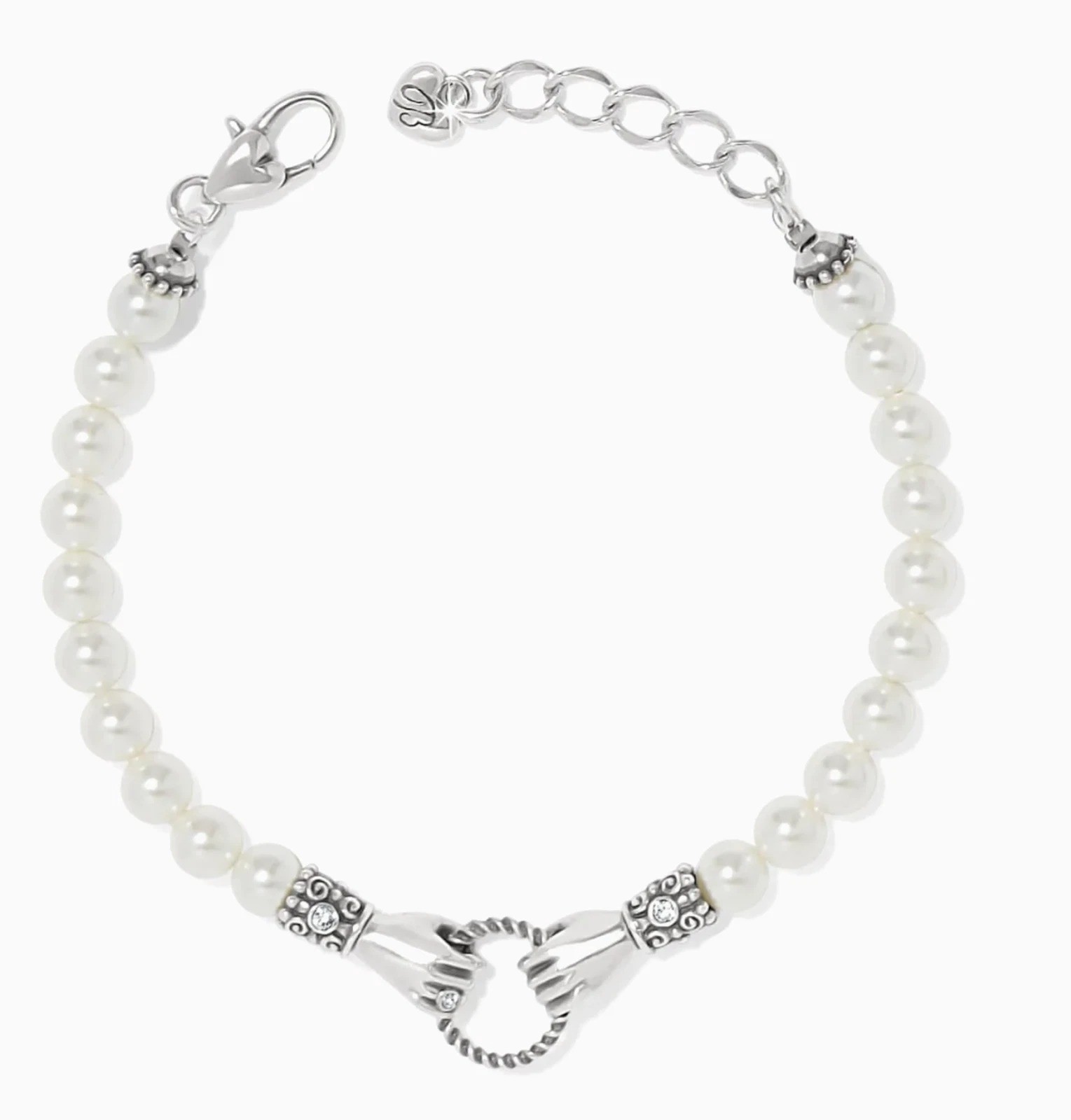 Brighton Loving Hands Bracelet Color: Silver Pearl JF0281 $88 NWT