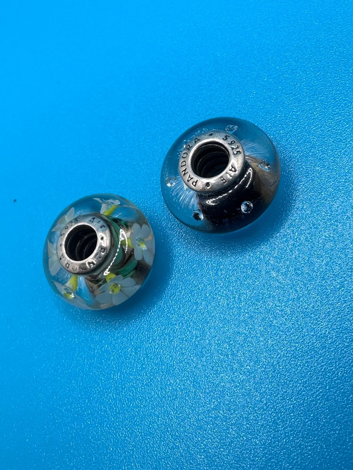 Pandora 925 Silver Murano Glass Charms