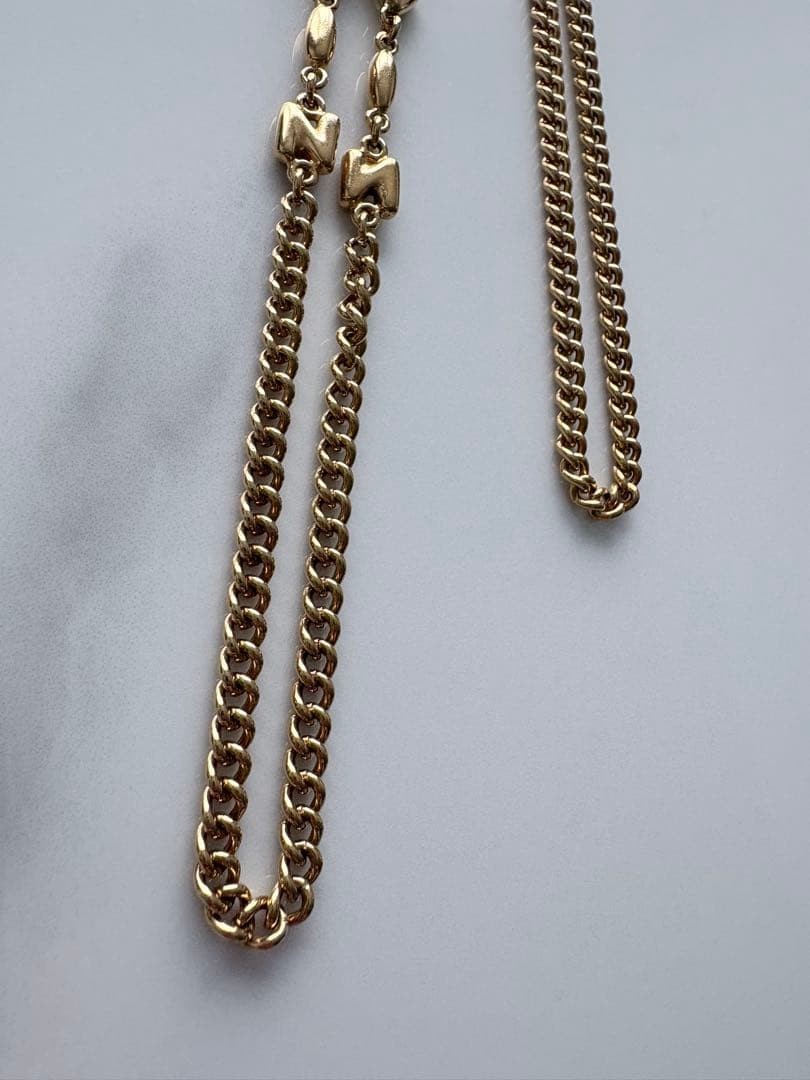LANVIN Necklace Gold Color Logo Design