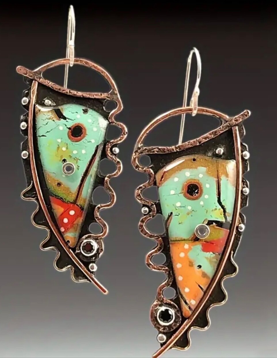Teal Green Artisan Chic Ethnic Tribal Style Dangle Hook Earrings – New