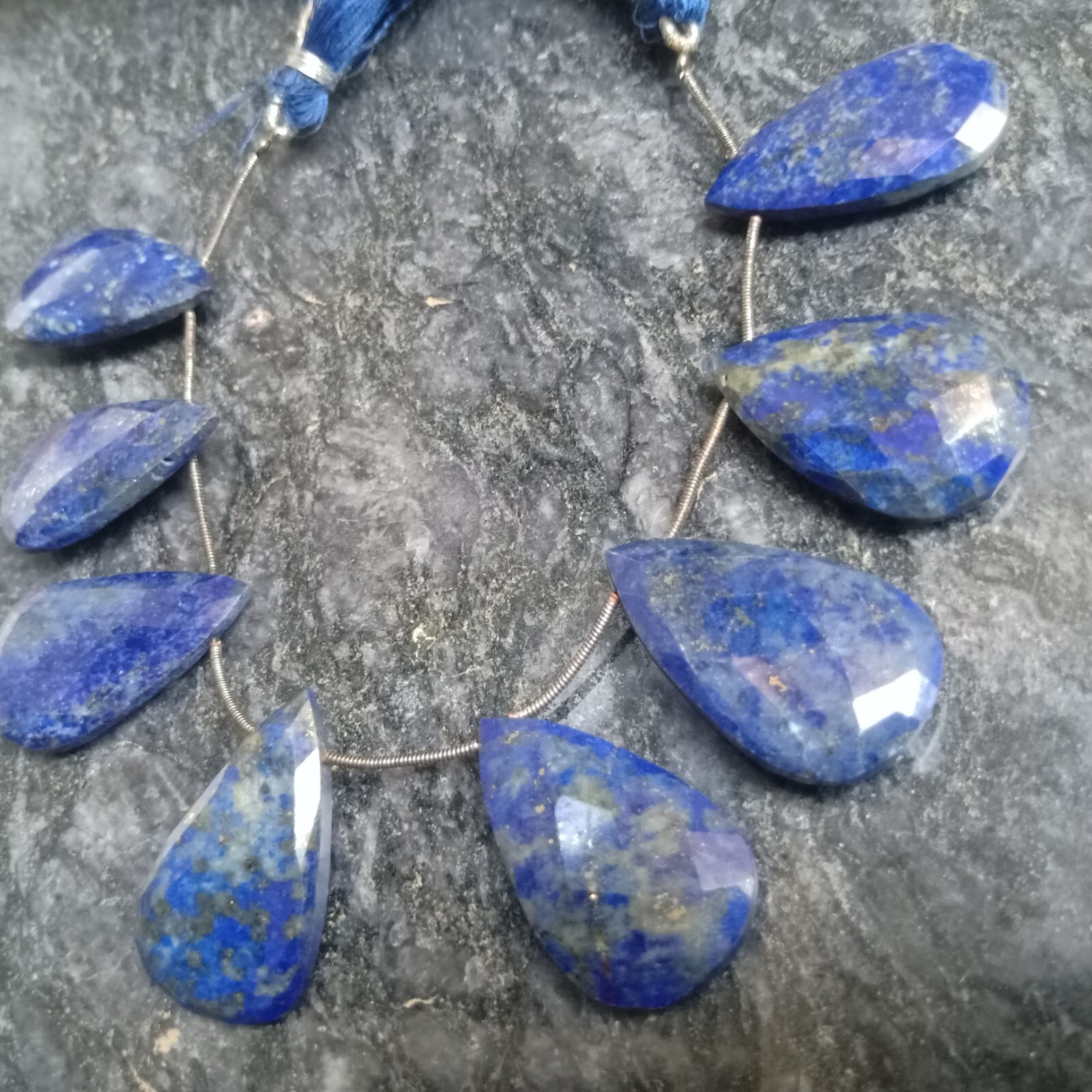 AAA Quality Lapis lazuli pear Gemstone Beads, side Drilled Gemtone ,8inch v5