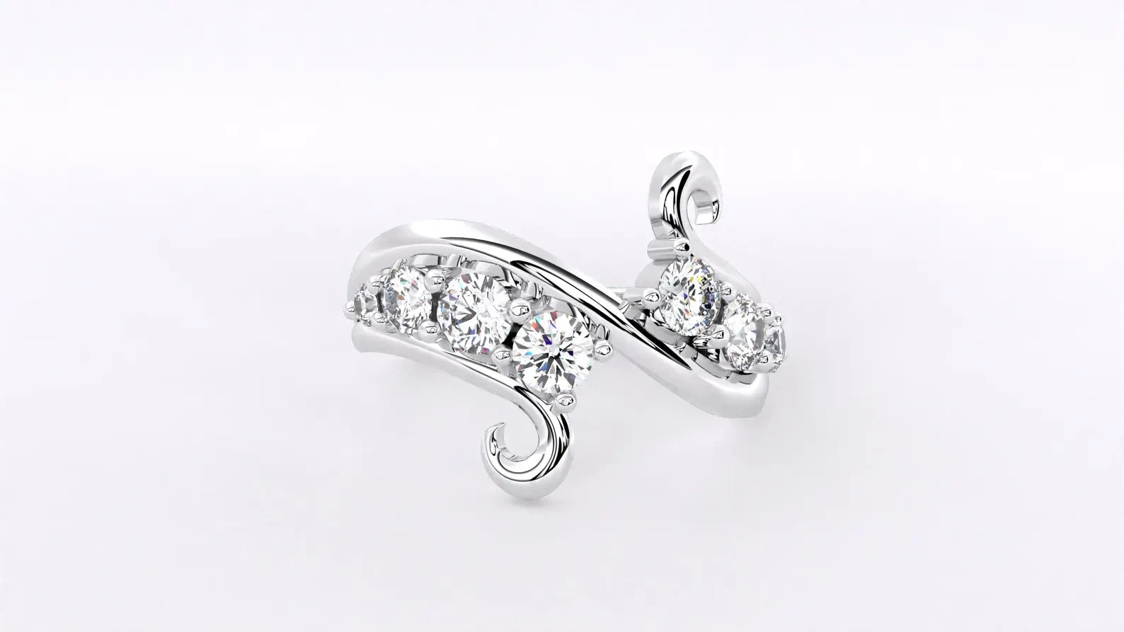 2.16 Ct Round Cut Simulated Diamond Beautiful Promise Ring 14k White Gold Plated