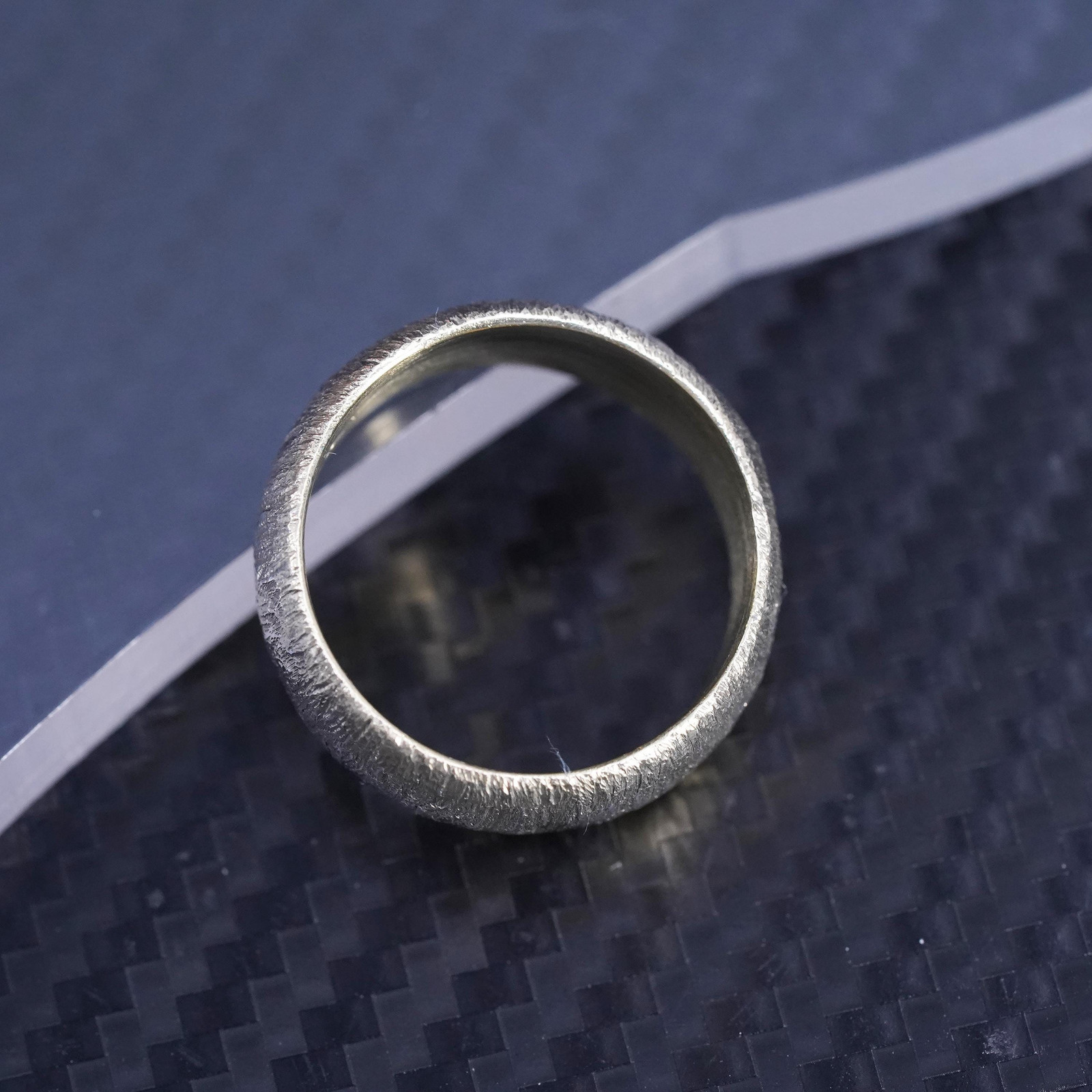 Size 6, Italian Itaor vermeil yellow gold sterling silver 925 textured ring