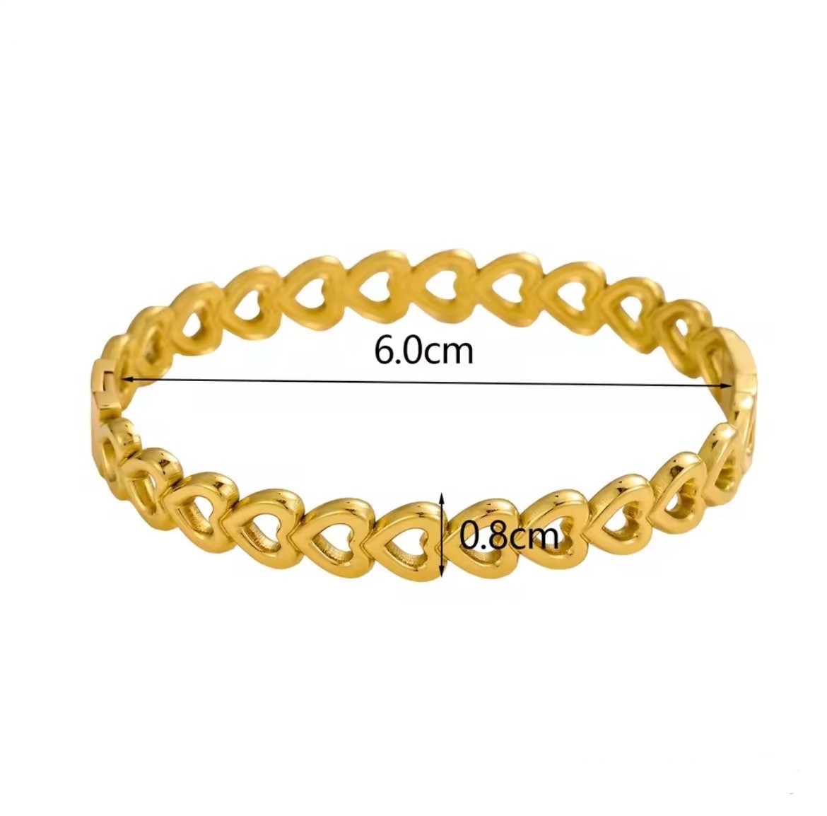 Special Bracelet for Eomen With Heart Details Gold Color