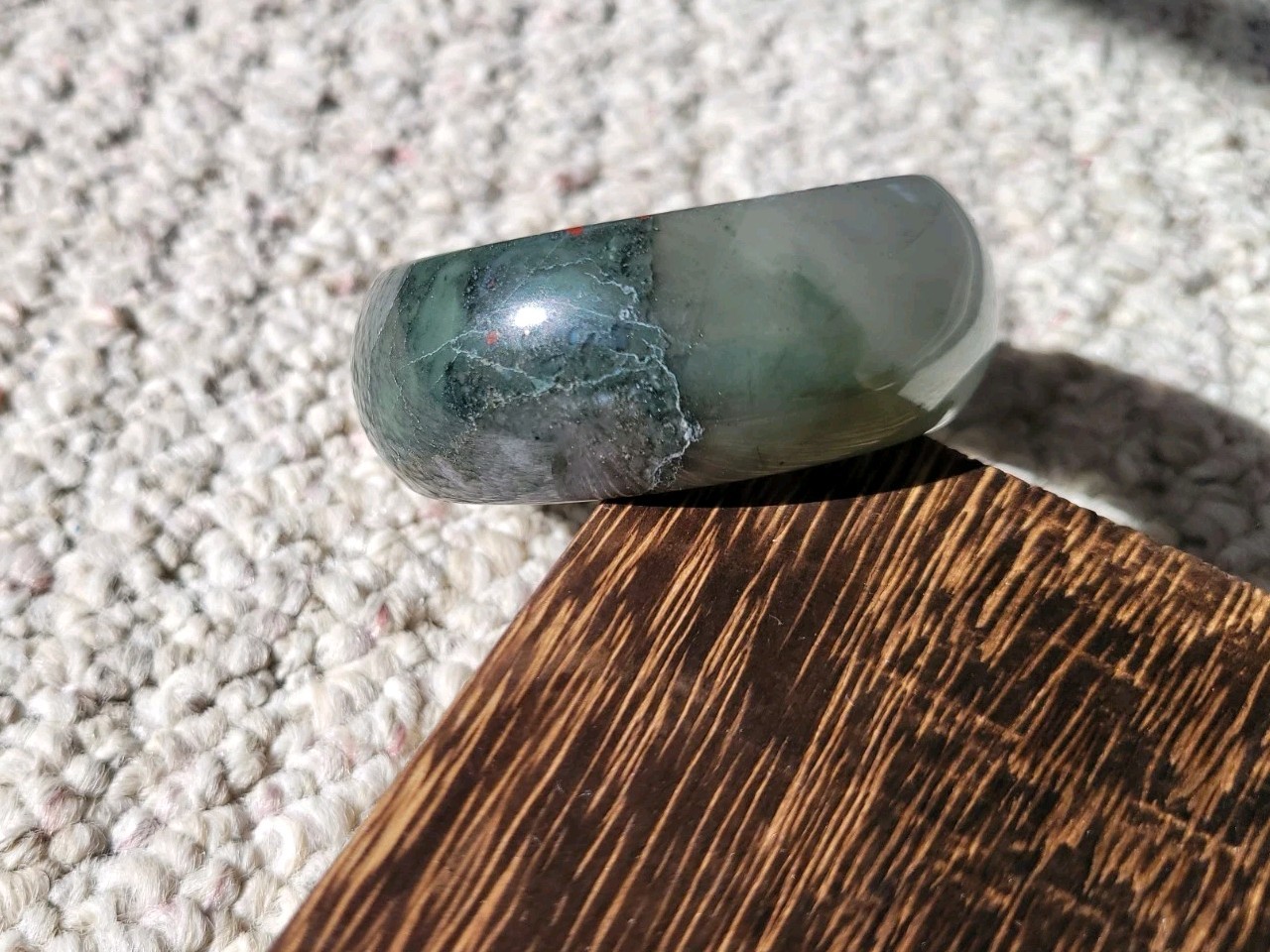 Natural Dragon Blood Jasper Stone Quartz Bangle 55mm-56mm Bracelet Heliotrope