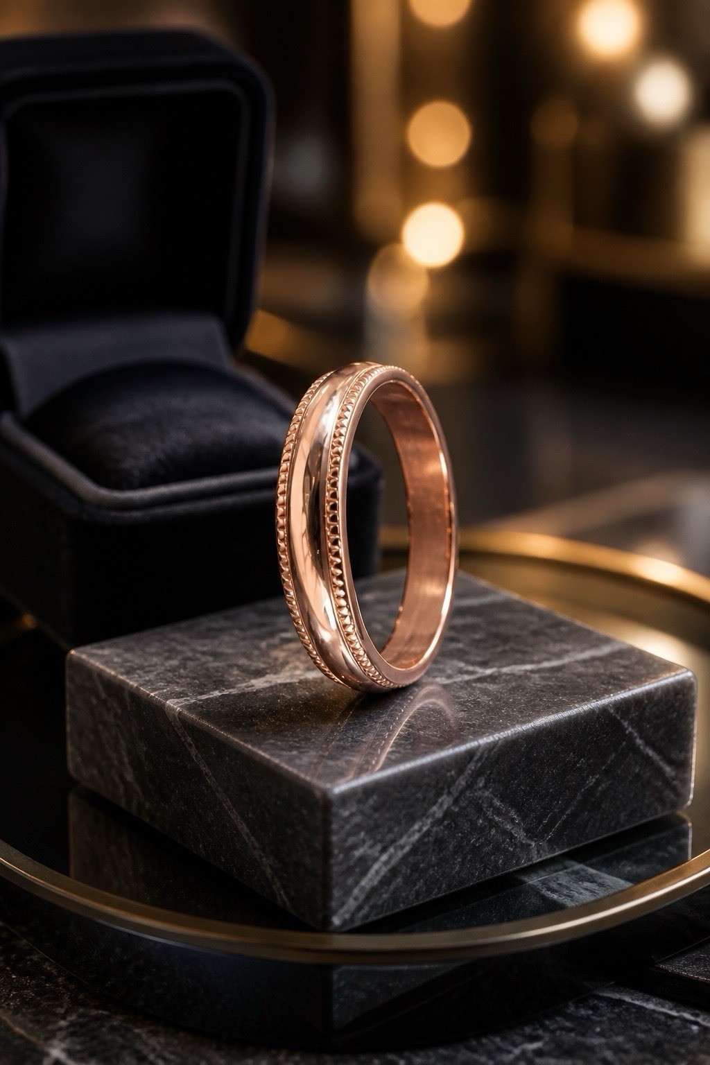 Solid Copper Band Ring CR84T – 4mm wide- Size 4 thru 13 – Made in the USA
