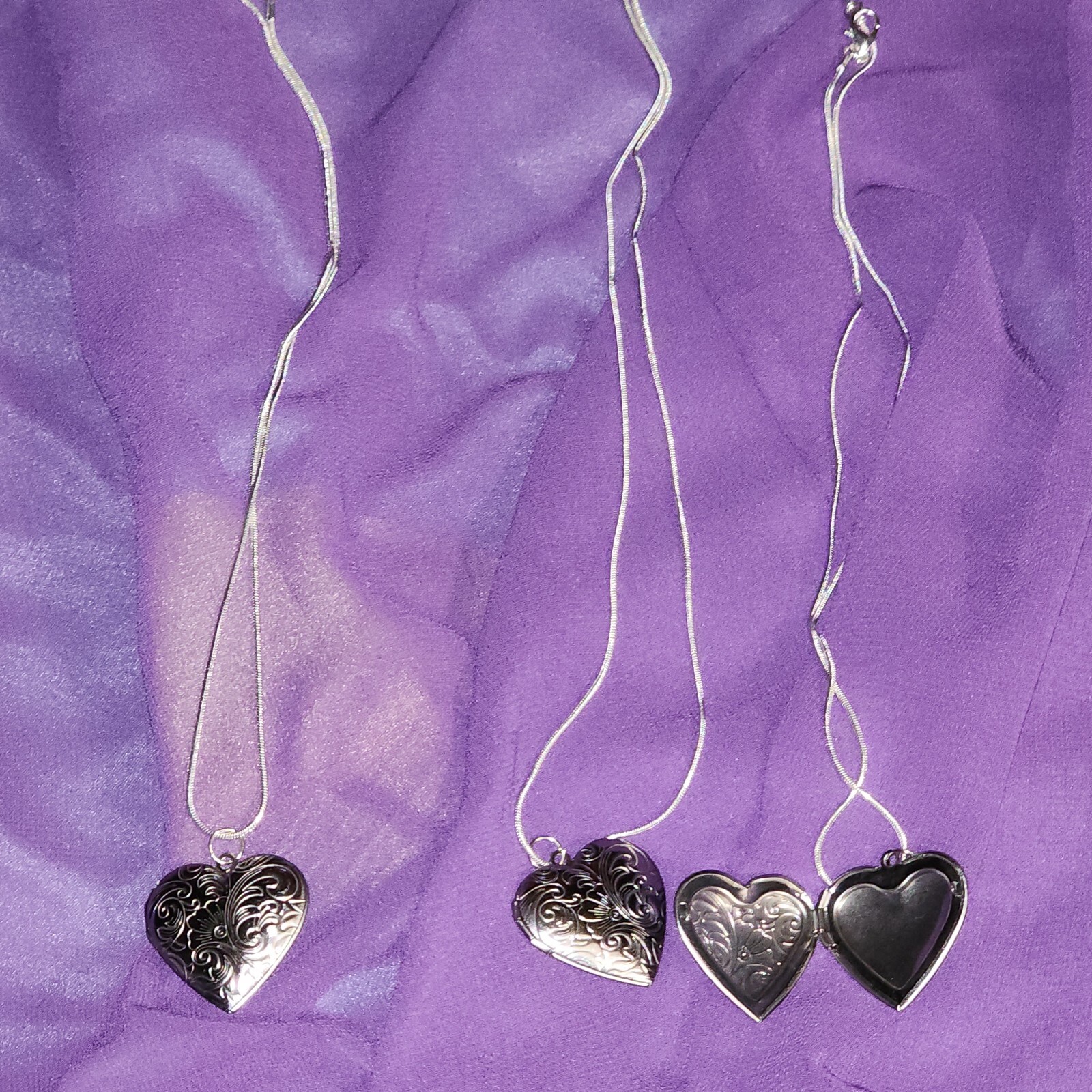 Sterling Silver Plated Over Copper Stainless Steel Heart Locket