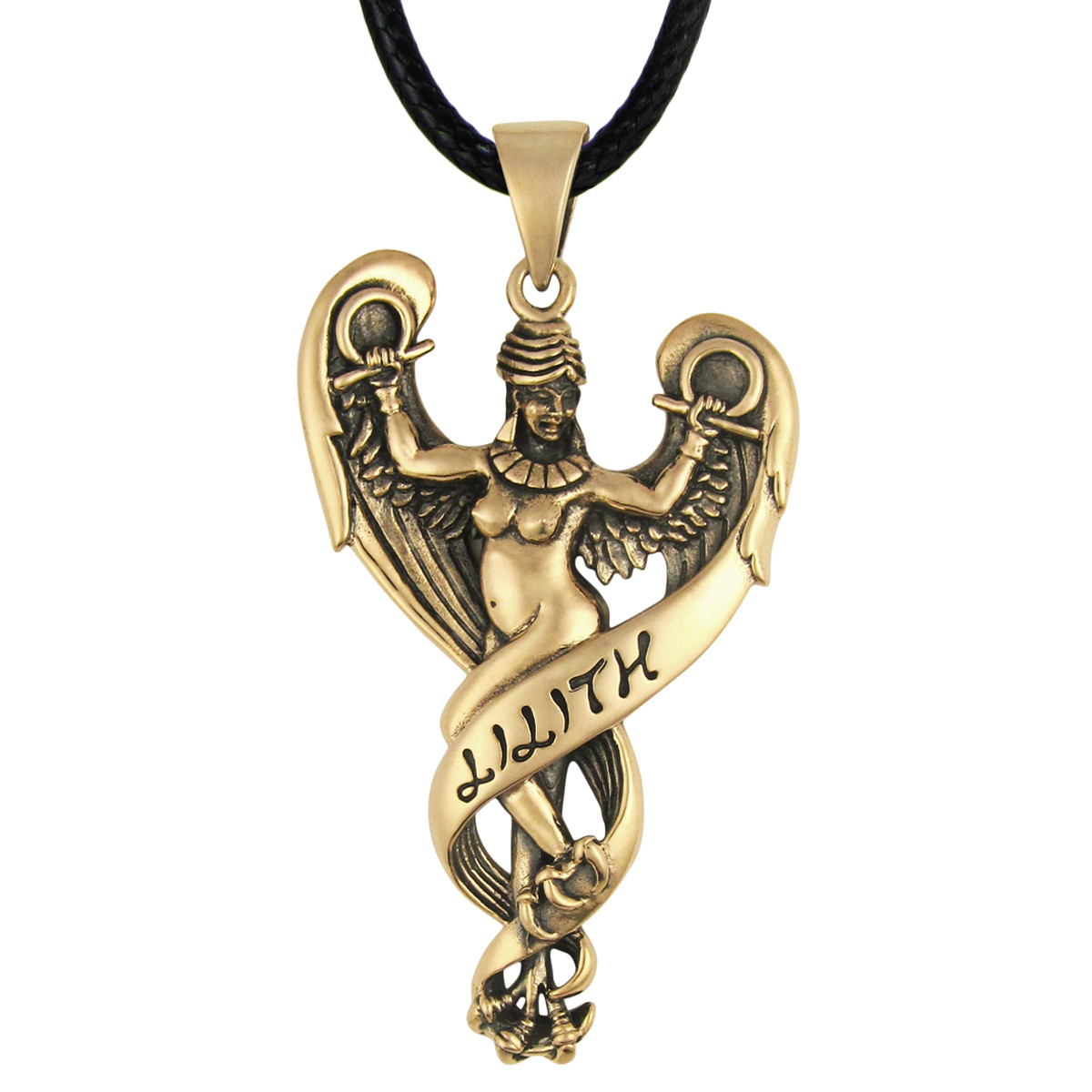 Bronze Lilith Pendant – Dryad Design Sumerian Demon Goddess Wiccan Pagan Jewelry