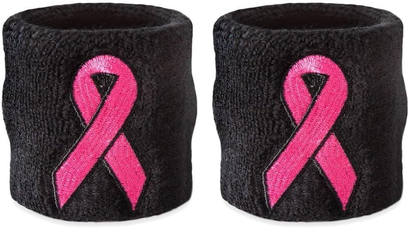 Pink Ribbon Wristbands – Bulk Breast Cancer Awareness Sweatbands