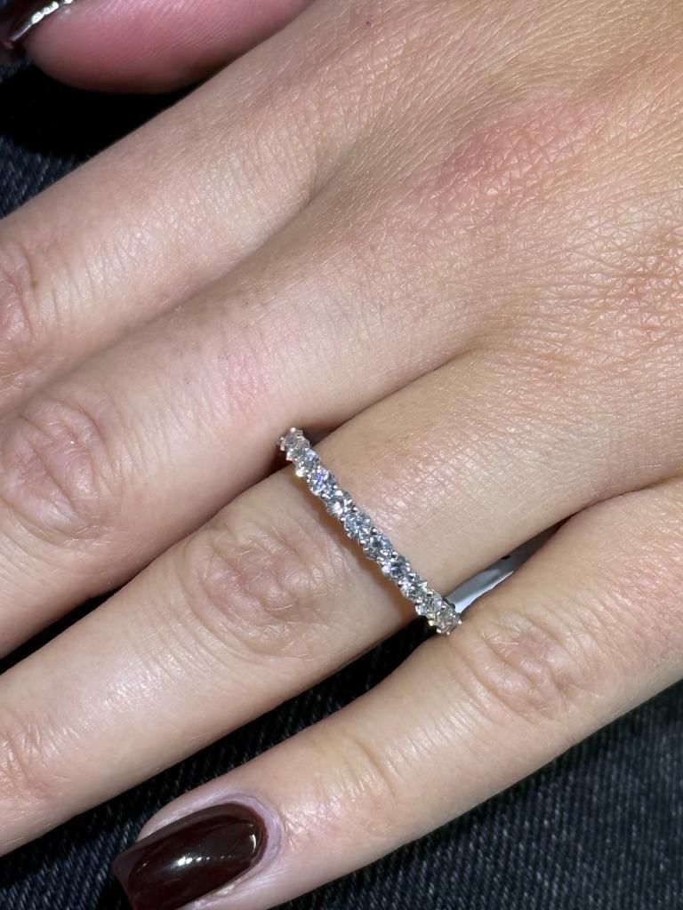 14k White Gold 1.62ct Lab Grown D/E VVS1 Classic Design Eternity Band Ring Sz 8