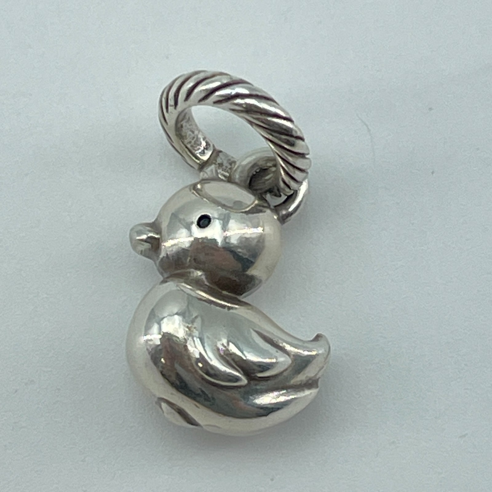 BRIGHTON Duck Bird Dangle Charm Pendant Silver Plated Cute Chick Jewelry 1in NEW