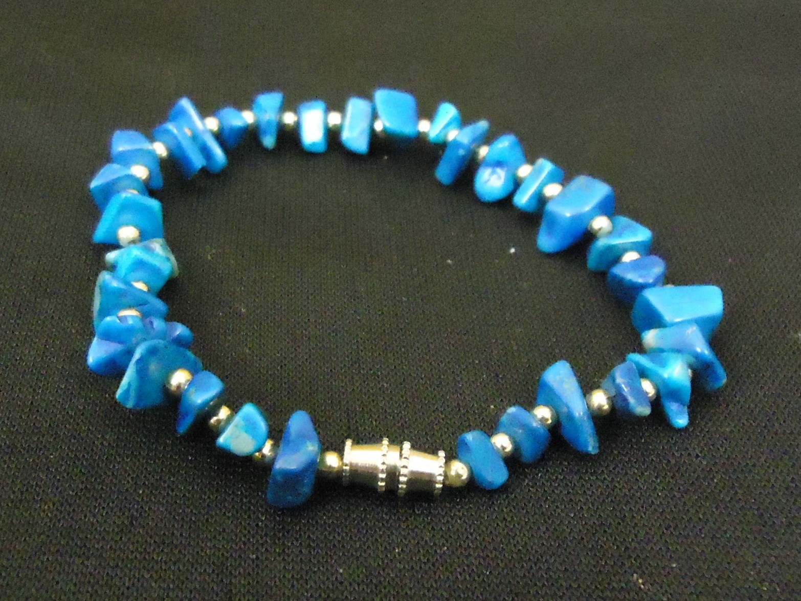 Designer Fashion Bracelet Strand/String Stone Metal Female Adult Teal/Silver