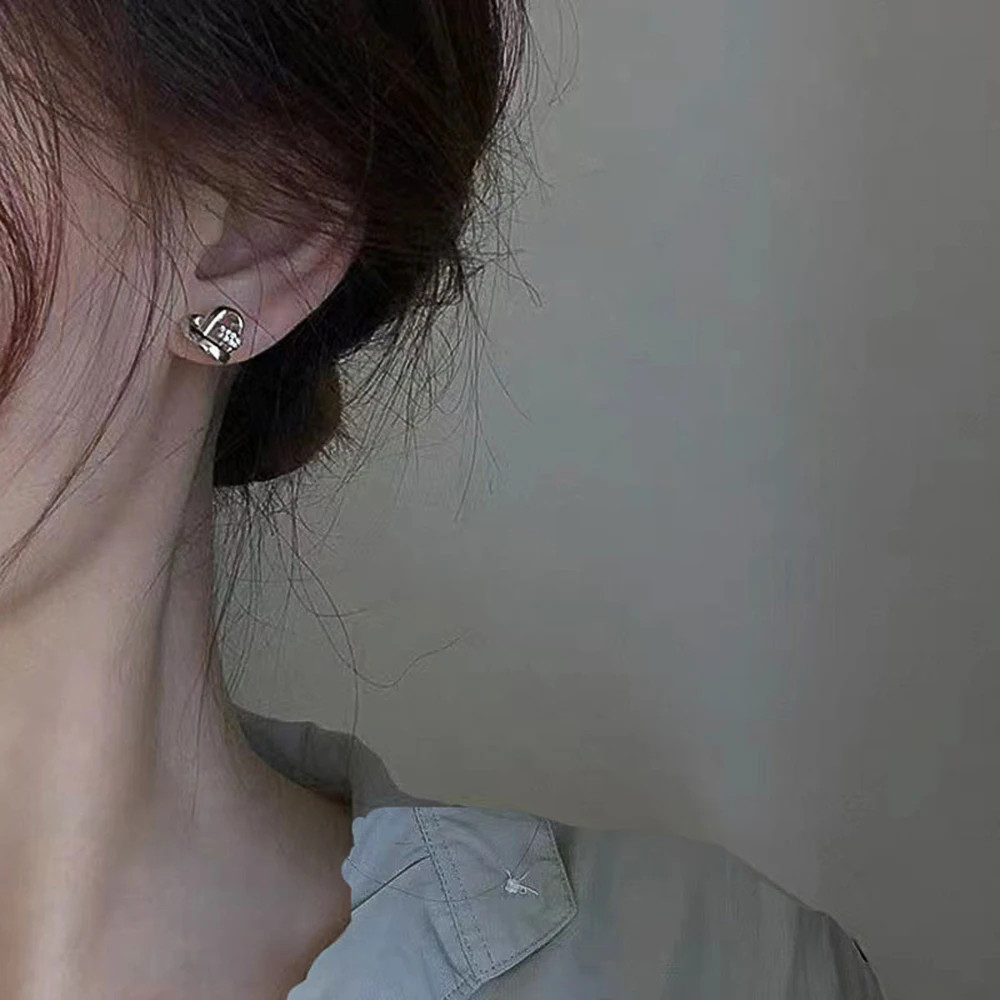 Huitan Eternity Love Earrings Ear Stud Piercing Silver Color/Gold Color Fashion