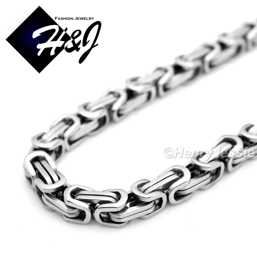 18-40″MEN’s Stainless Steel 6mm Silver/Gold/Black Plated Box Link Chain Necklace