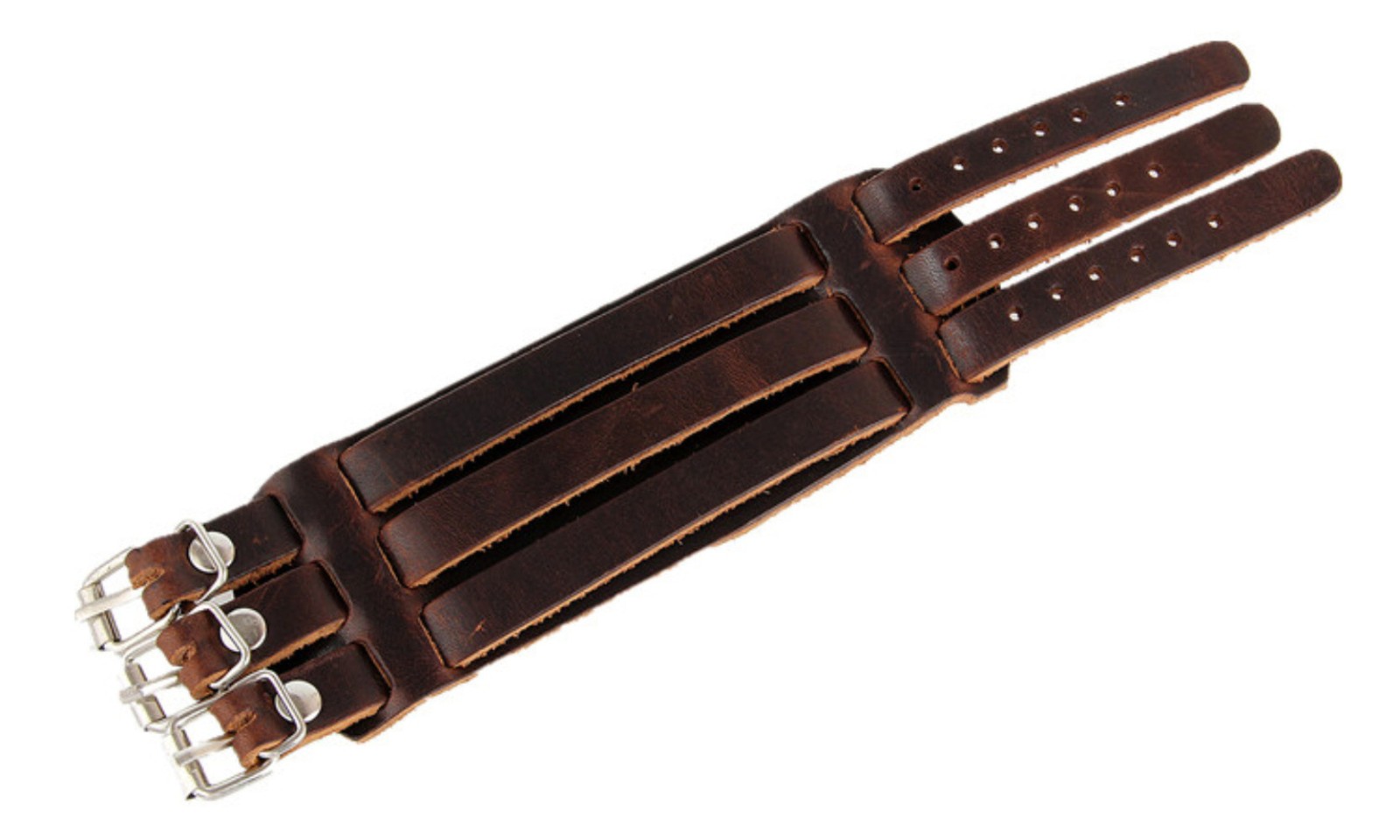 Men’s Punk Wide Genuine Leather Belt Wristband Bangle Cuff Bracelet Adjustable