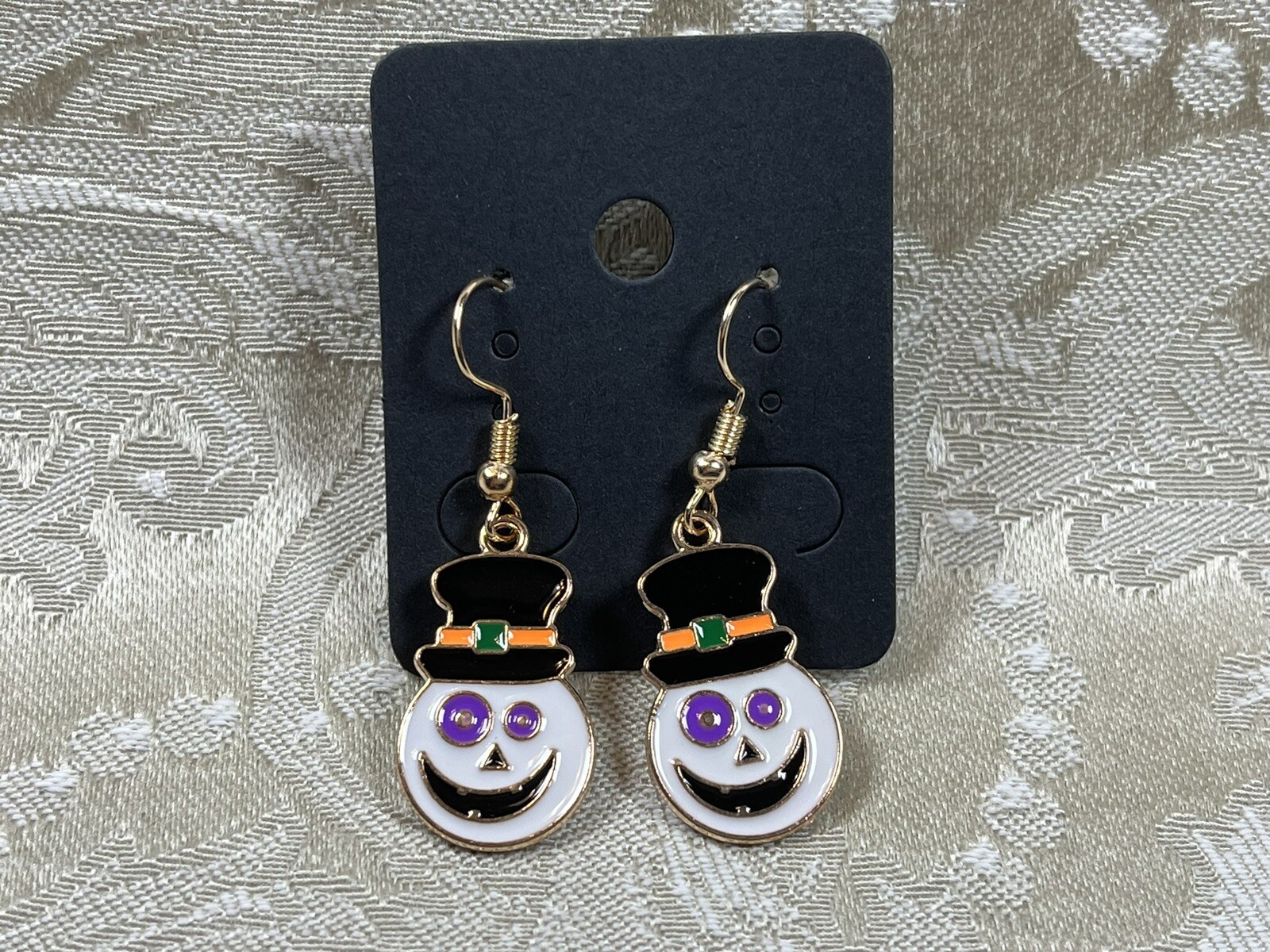 Vintage Ghost Clown Halloween Gold Dangle Fashion Bohemian Casual Fun Earrings