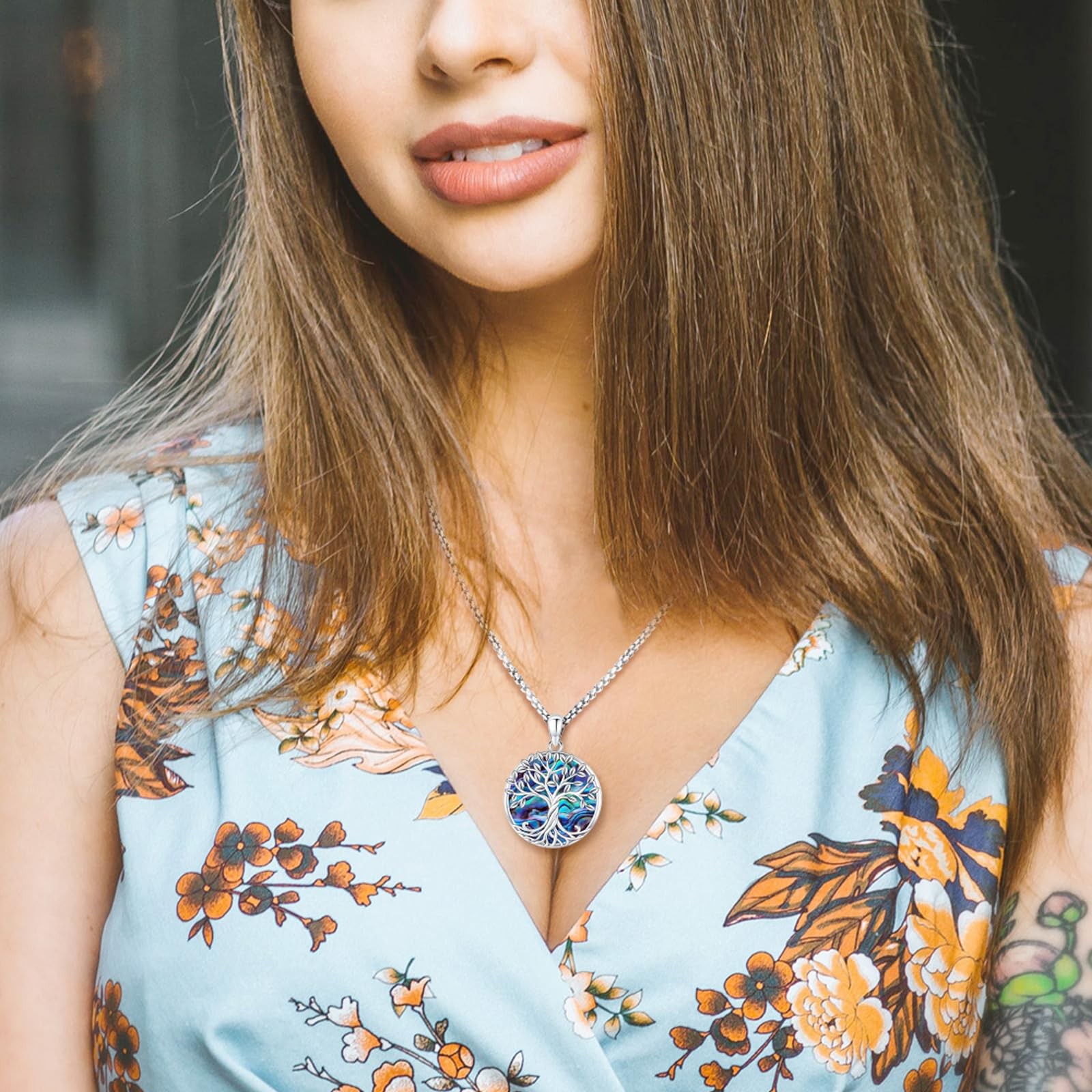 LOOVE Tree of Life Necklace for Women Sterling Silver Family Tree Necklace Ce…